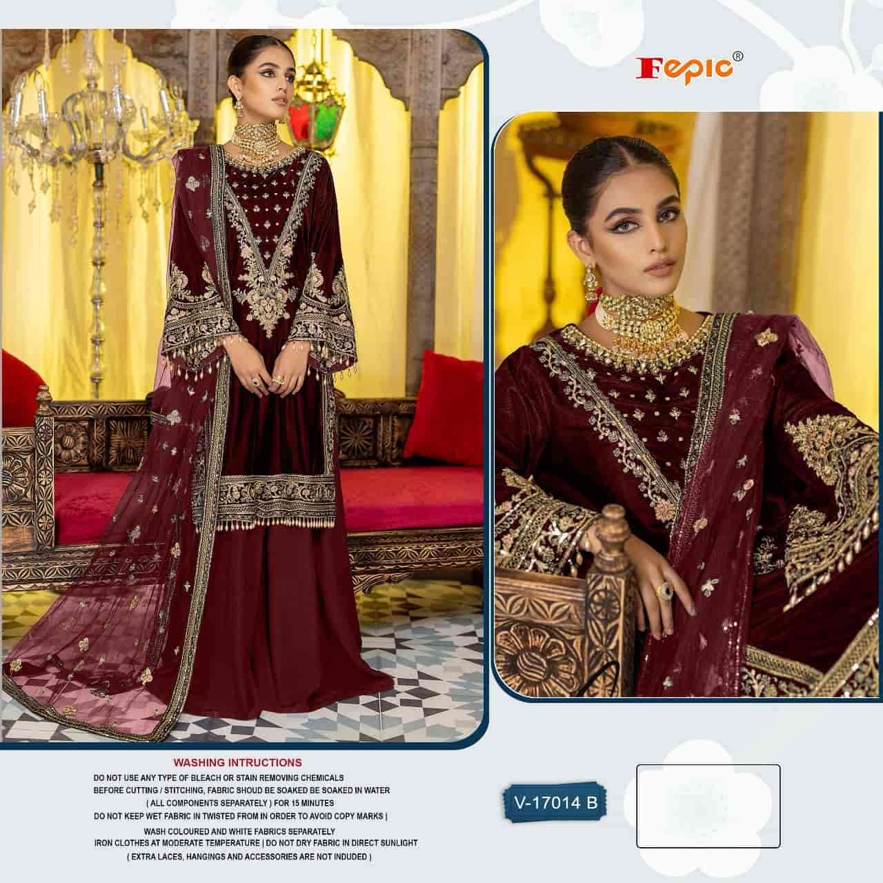 Fepic V 17014 Colors Wedding Wear Style Heavy Designer Pakistani Velvet Collection view 2
