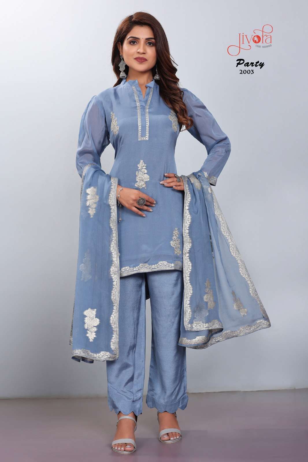 Jivora Party Premium Designs Top Bottom Dupatta Set New Collection view 3