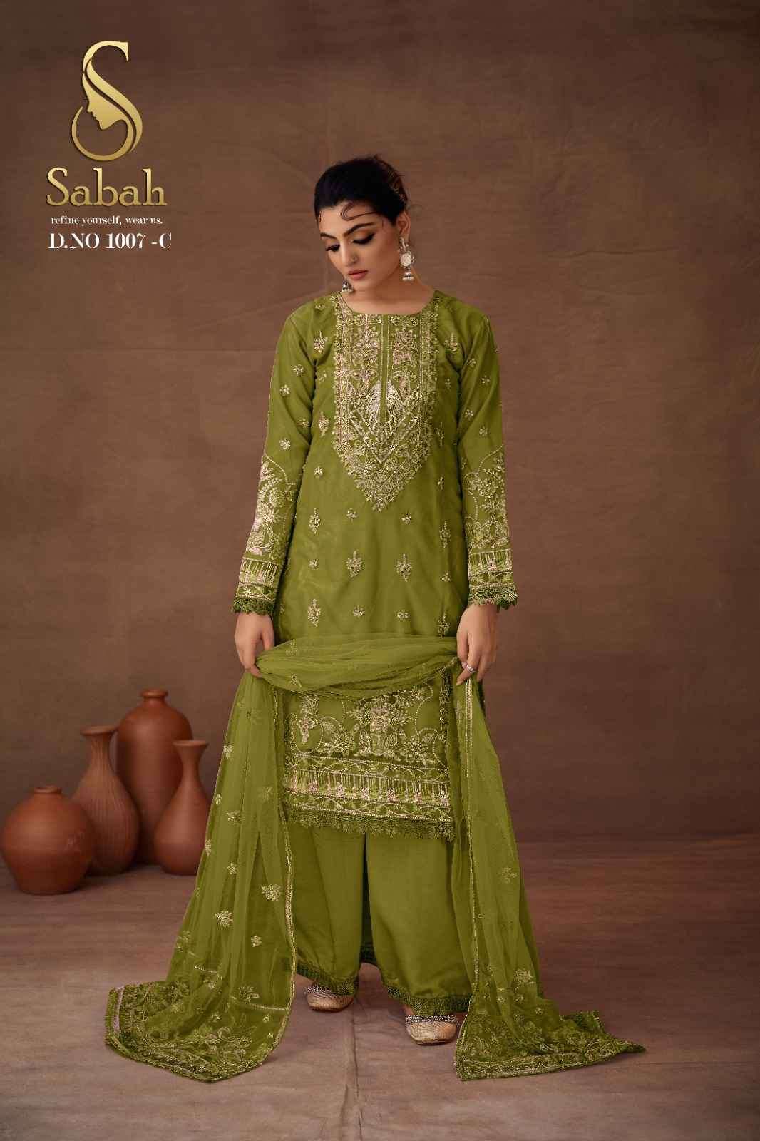 Fk Fashion Sabah Siya Fancy Organza Designer Ladies Suit Partywear Collection view 4