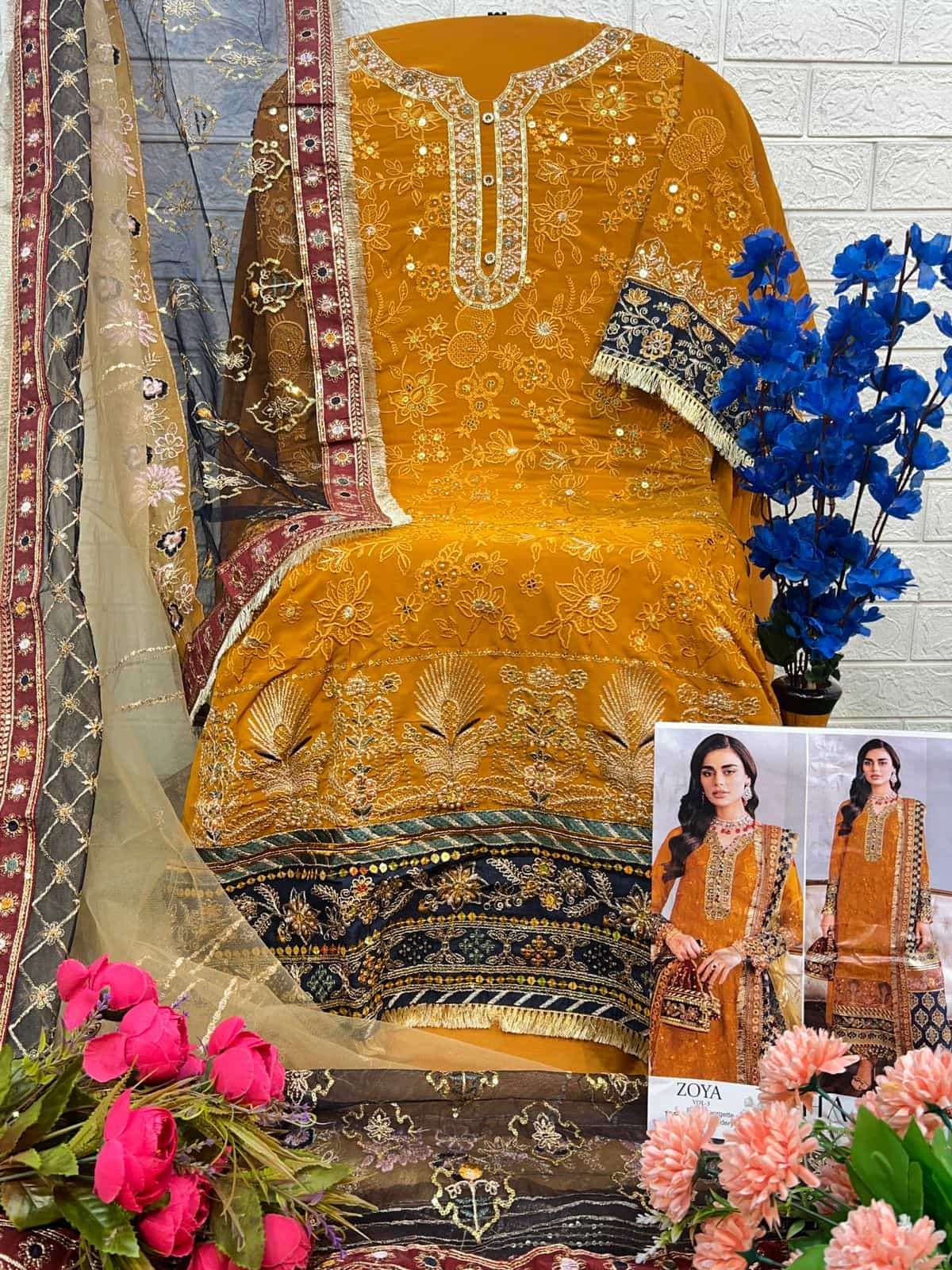Zaha Zoya Vol 3 10289 Colors Pakistani Festive Wear Style Salwar Suit Wholesalers view 7