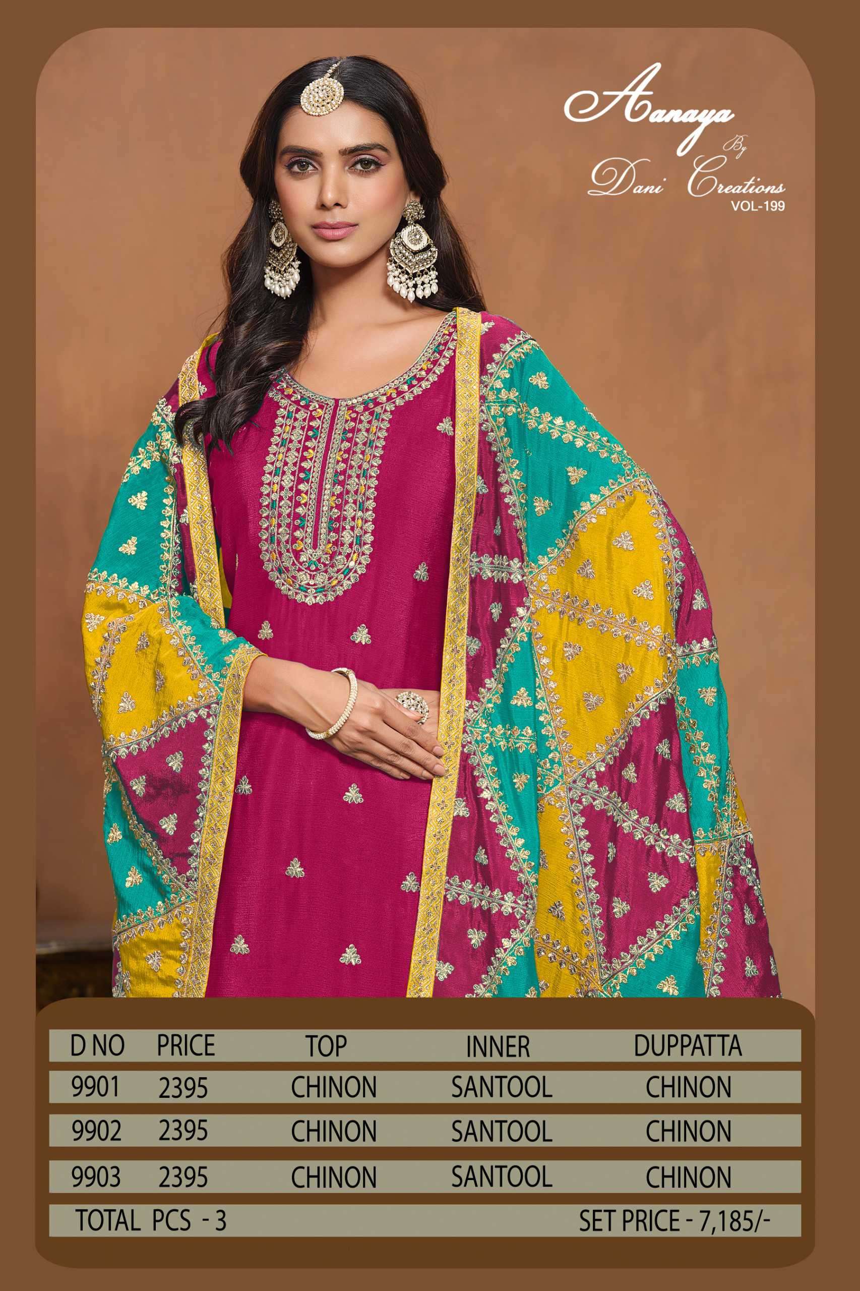 Aanaya Vol 199 Wedding Wear Style Designer Ladies Suit Catalog Exporter view 7