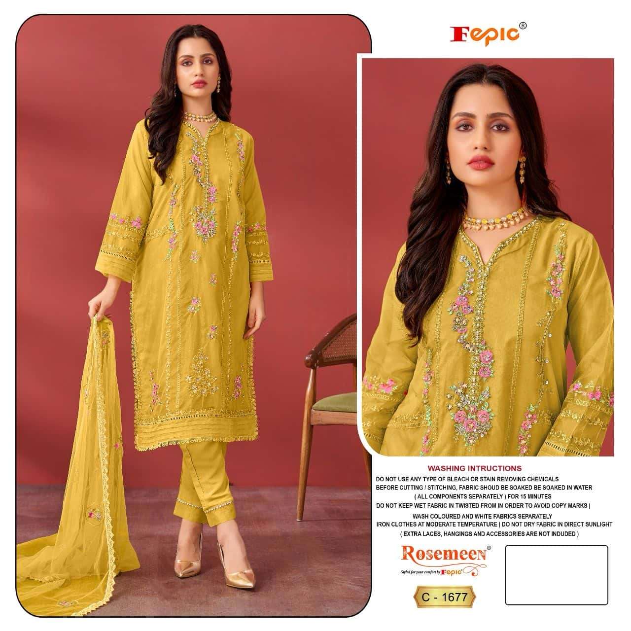 Fepic C 1677 Colors Pakistani Style Heavy Designer Festive Wear Suit Wholesalers
