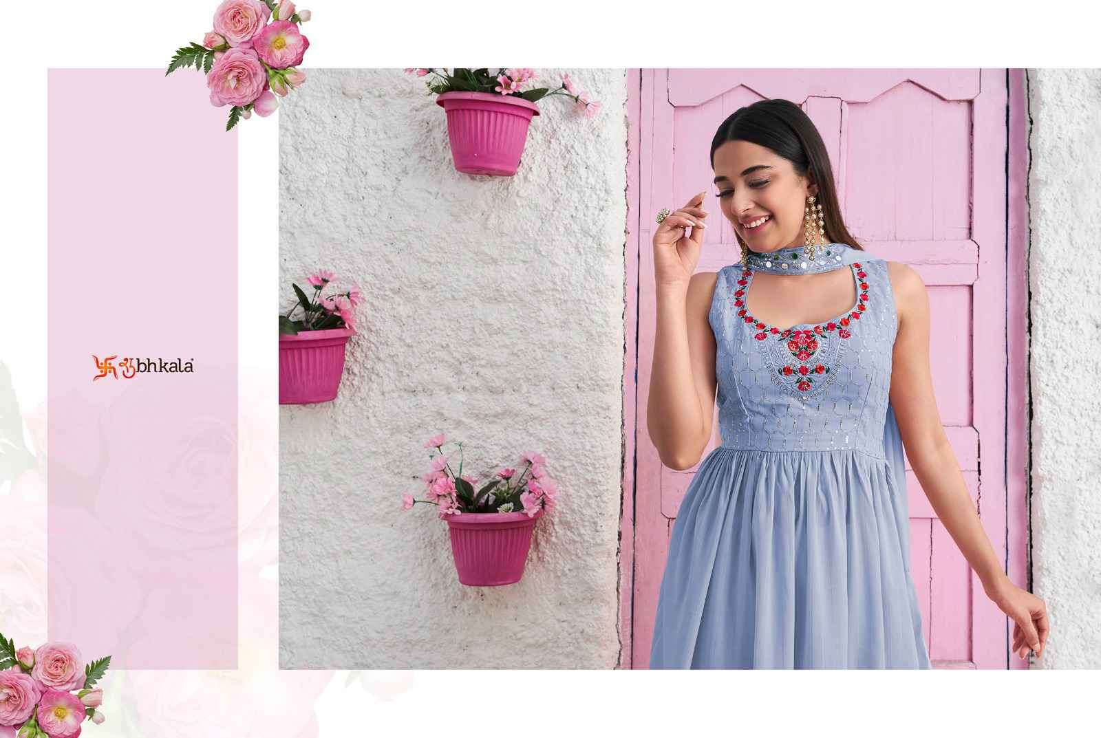 Shubhkala Flory Vol 31 Latest Frill Designs Festive Wear Dess Collection New Arrivals view 4