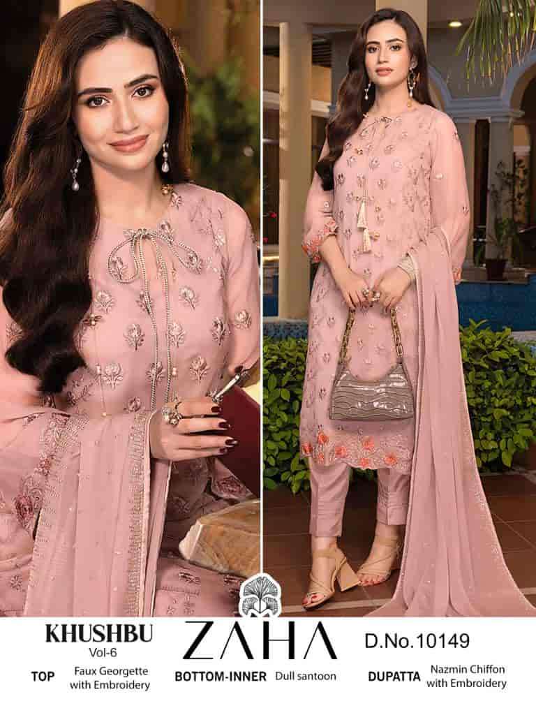 Zaha Khushbu Vol 6 Pakistani Festive Wear Style Designer Suit Catalog Collection view 2