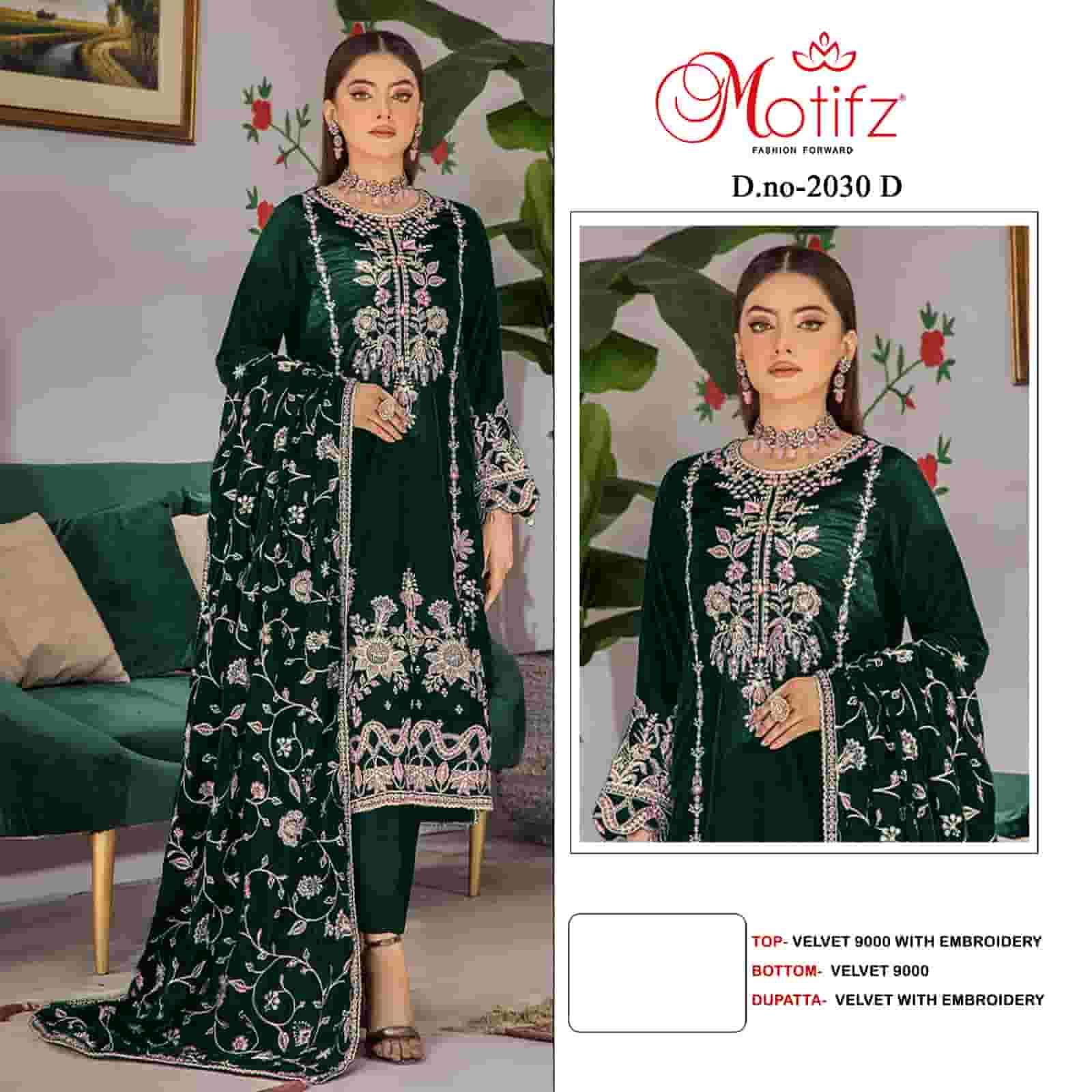 Motifz 2030 D Pakistani Latest Embroidered Designer Salwar Suit Ensemble view 2