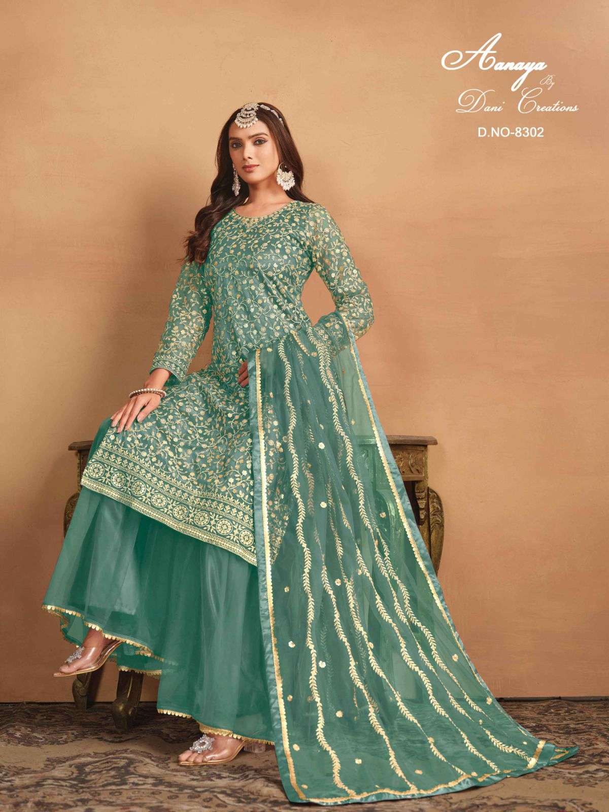 Aanaya Vol 183 8301 To 8304 Embroidered Net Designer Suit Buy view 6