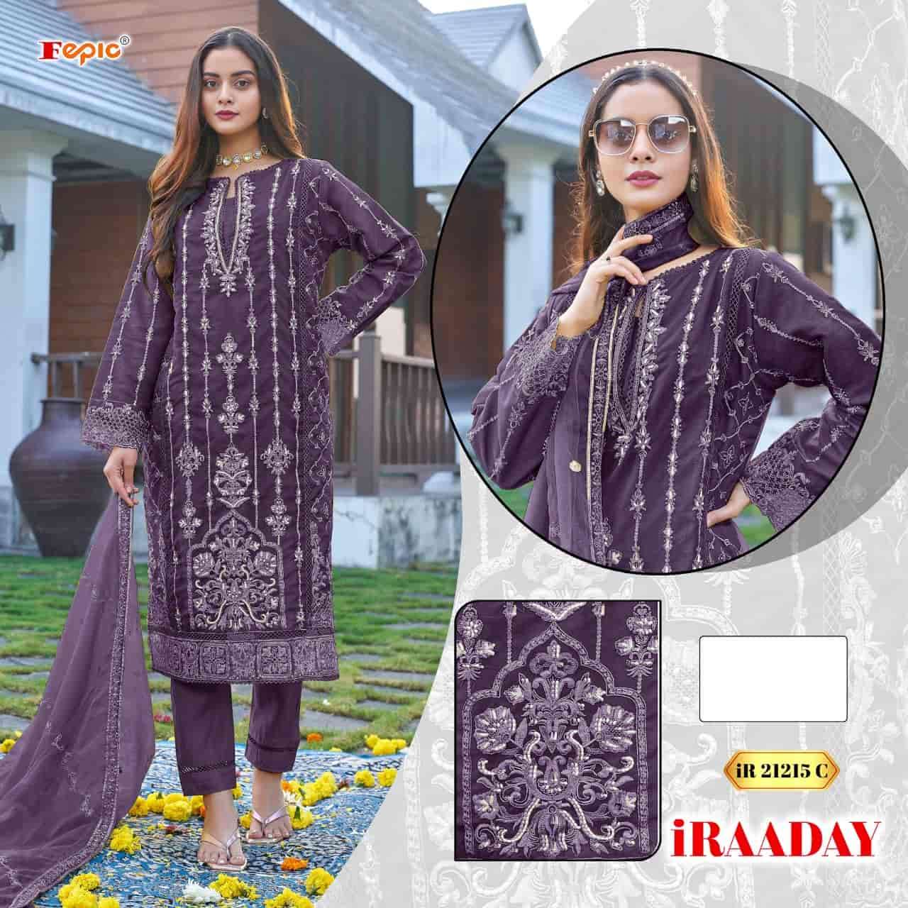 Fepic IR 21215 Colors Pakistani Style Designer Organza Suit Wholesalers view 4