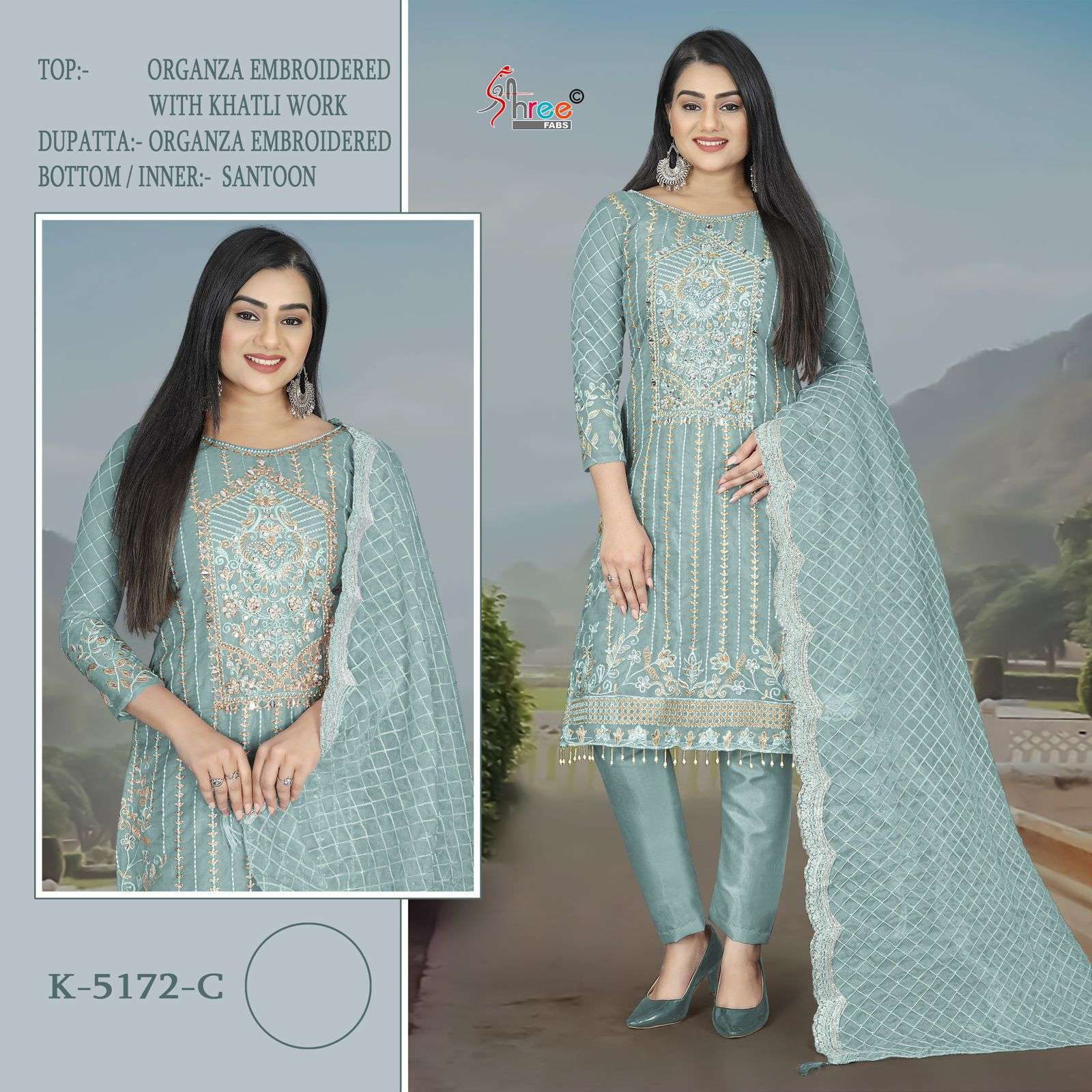 Shree Fabs K 5172 Colors Pakistani Designer Organza Embroidered Suit Wholesalers view 3