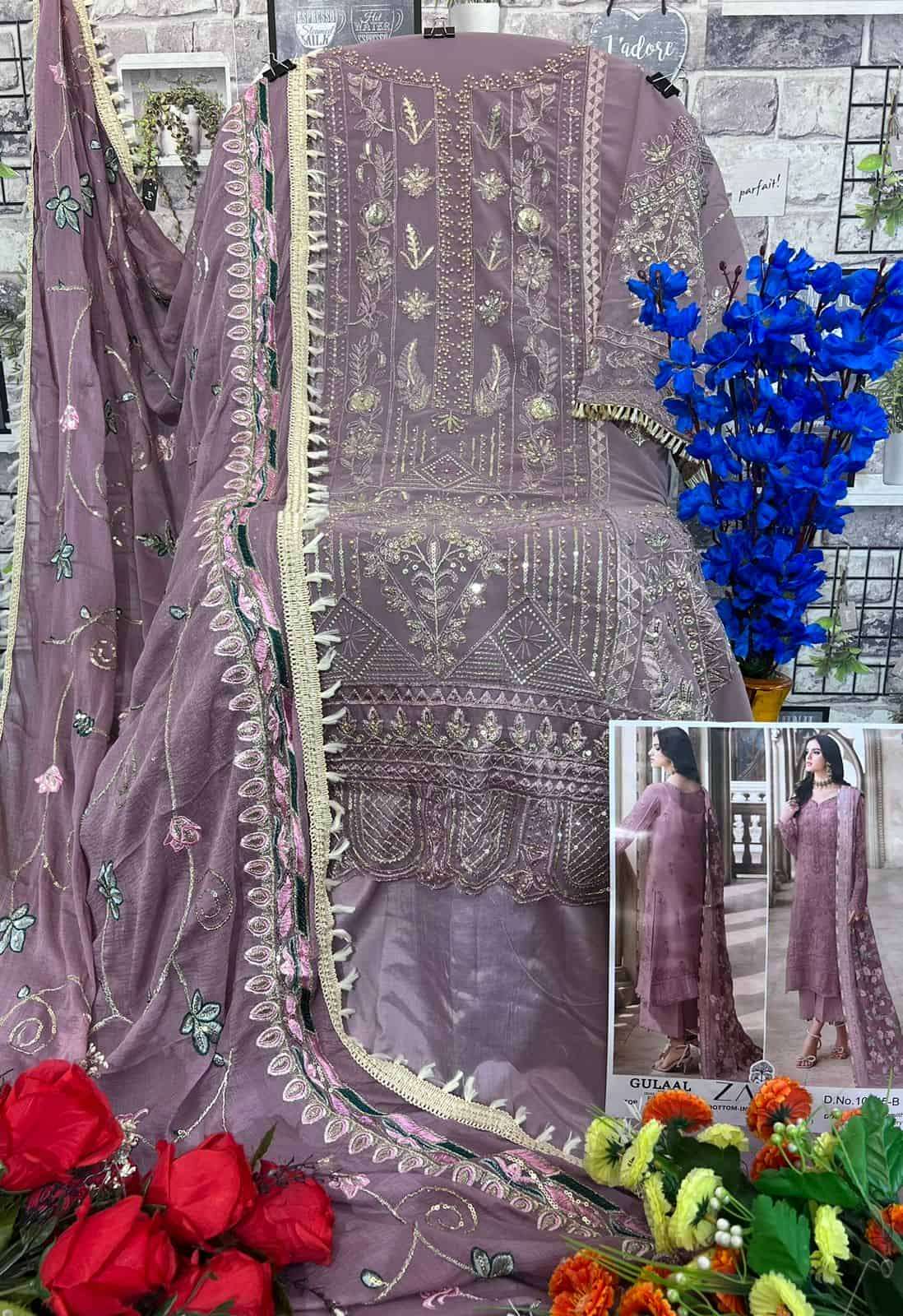 Zaha Gulaal Vol 1 10145 Colors Pakistani Festive Wear Style Designer Suit Exporter view 6