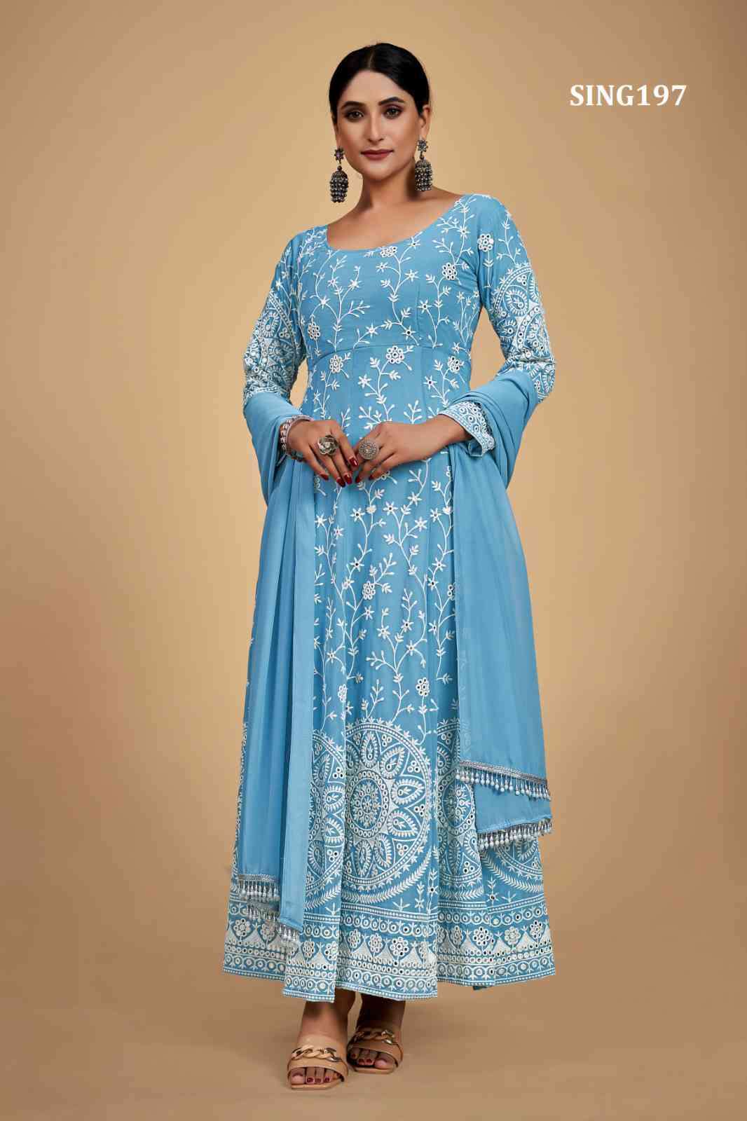 Arya Designs Sing197 Partywear Anarkali Dress Online Collection view 8