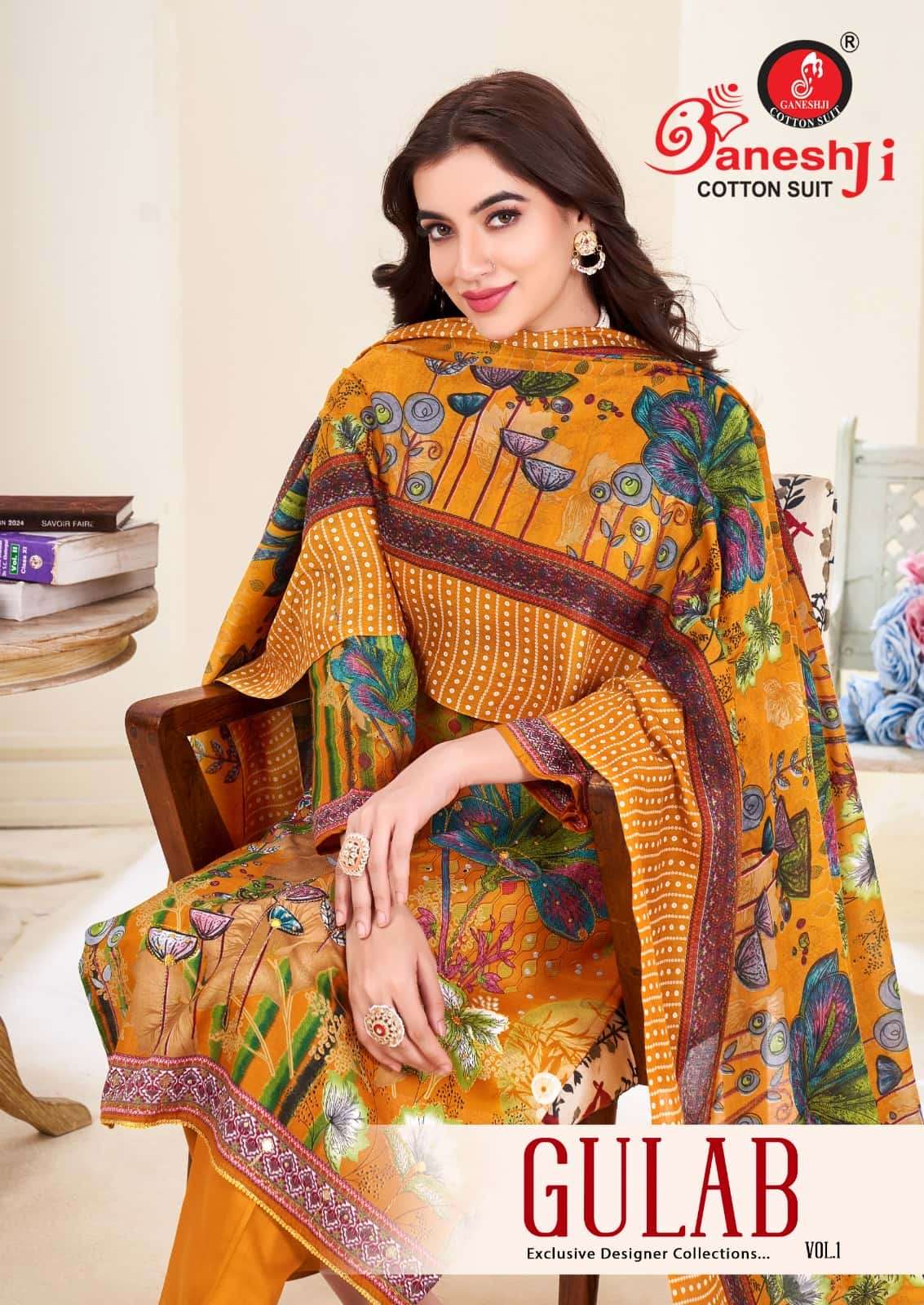 Ganeshji Gulab Vol 1 Unstitch Cotton Ladies Dress Catalog