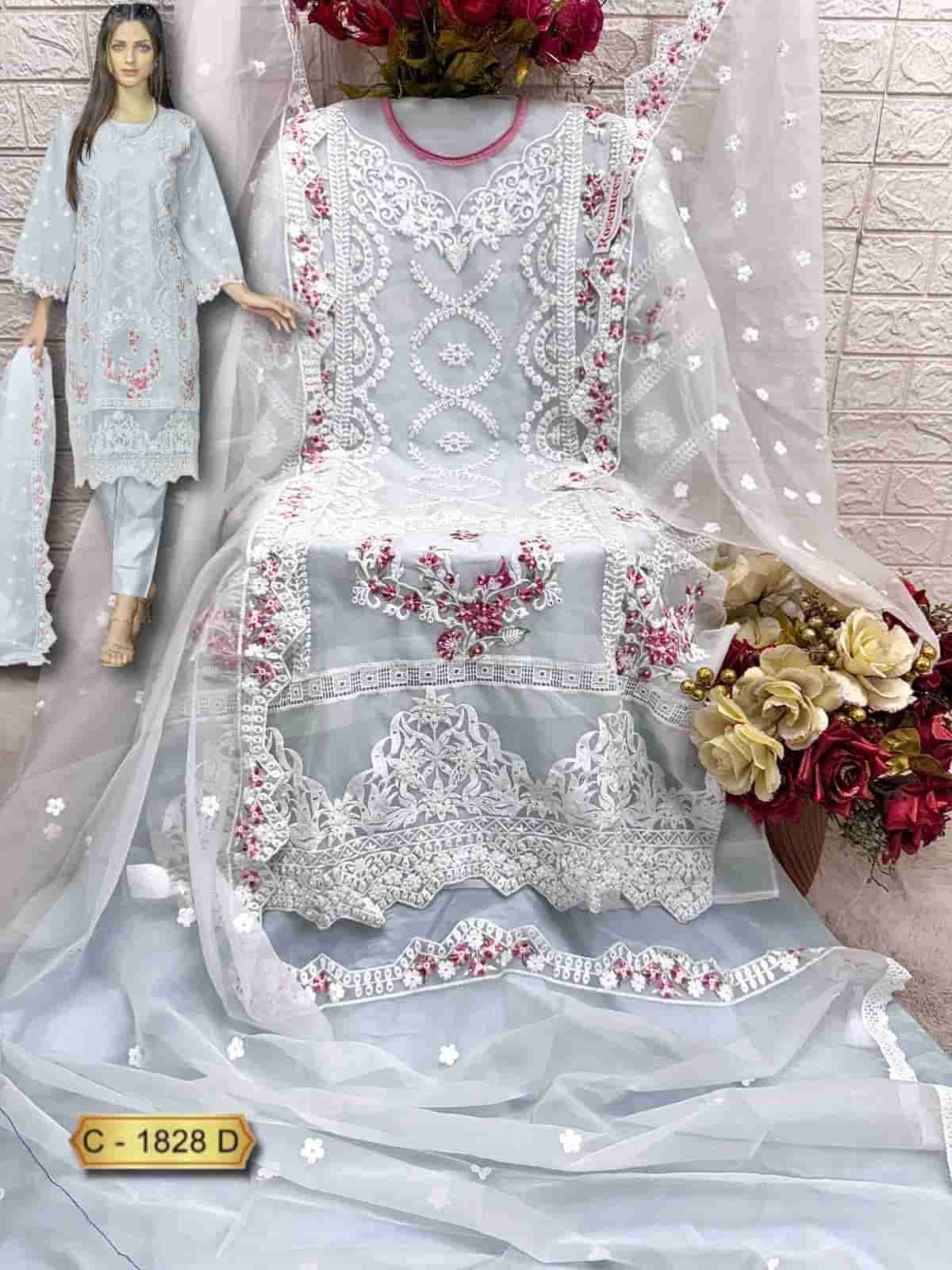 Fepic C 1828 Colors Pakistani Style Designer Organza Salwar Kameez Wholesalers view 8