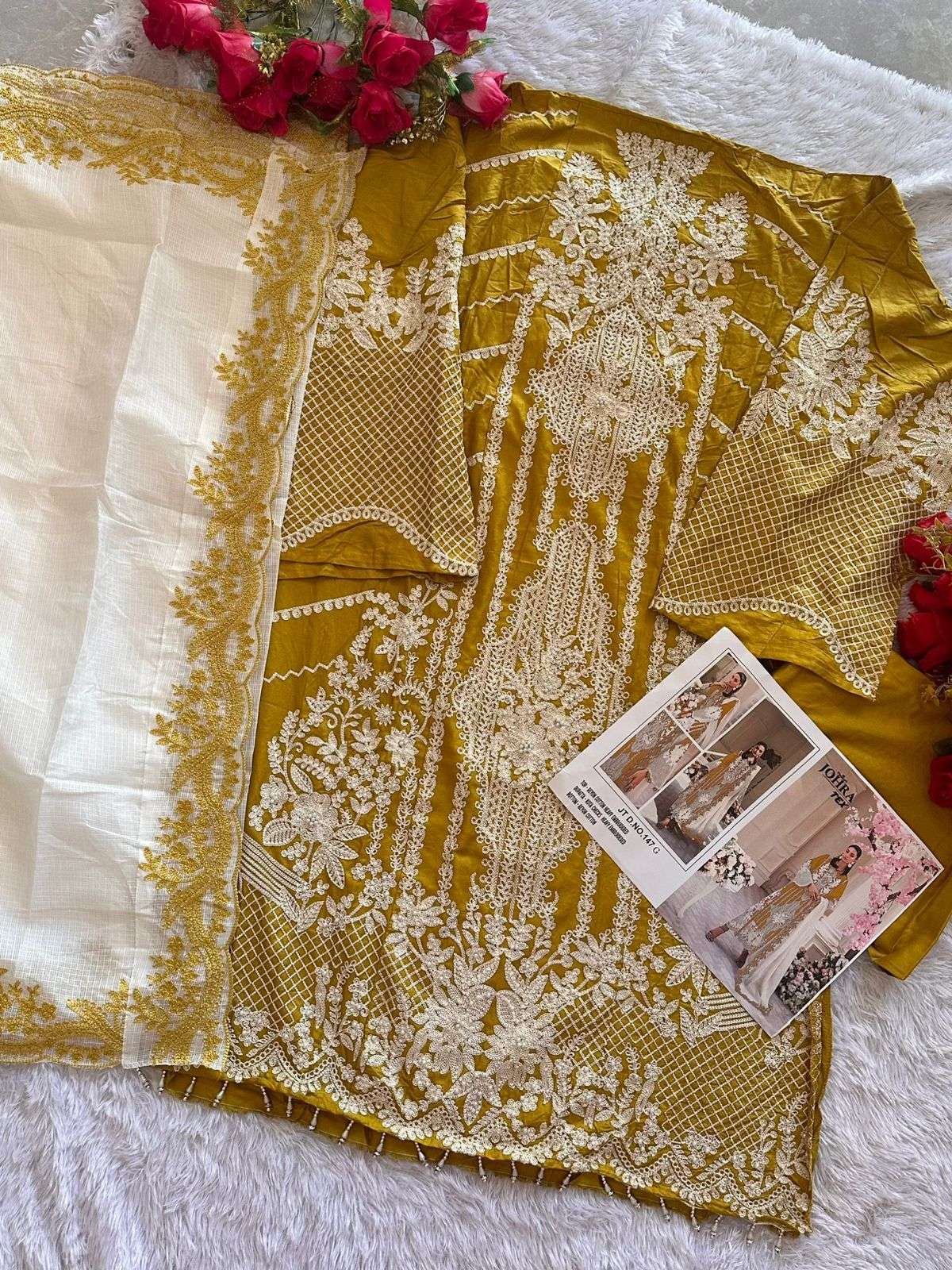 Johra Tex 147 G Pakistani Designer Cotton Embroidered Salwar Suit Ensemble view 2
