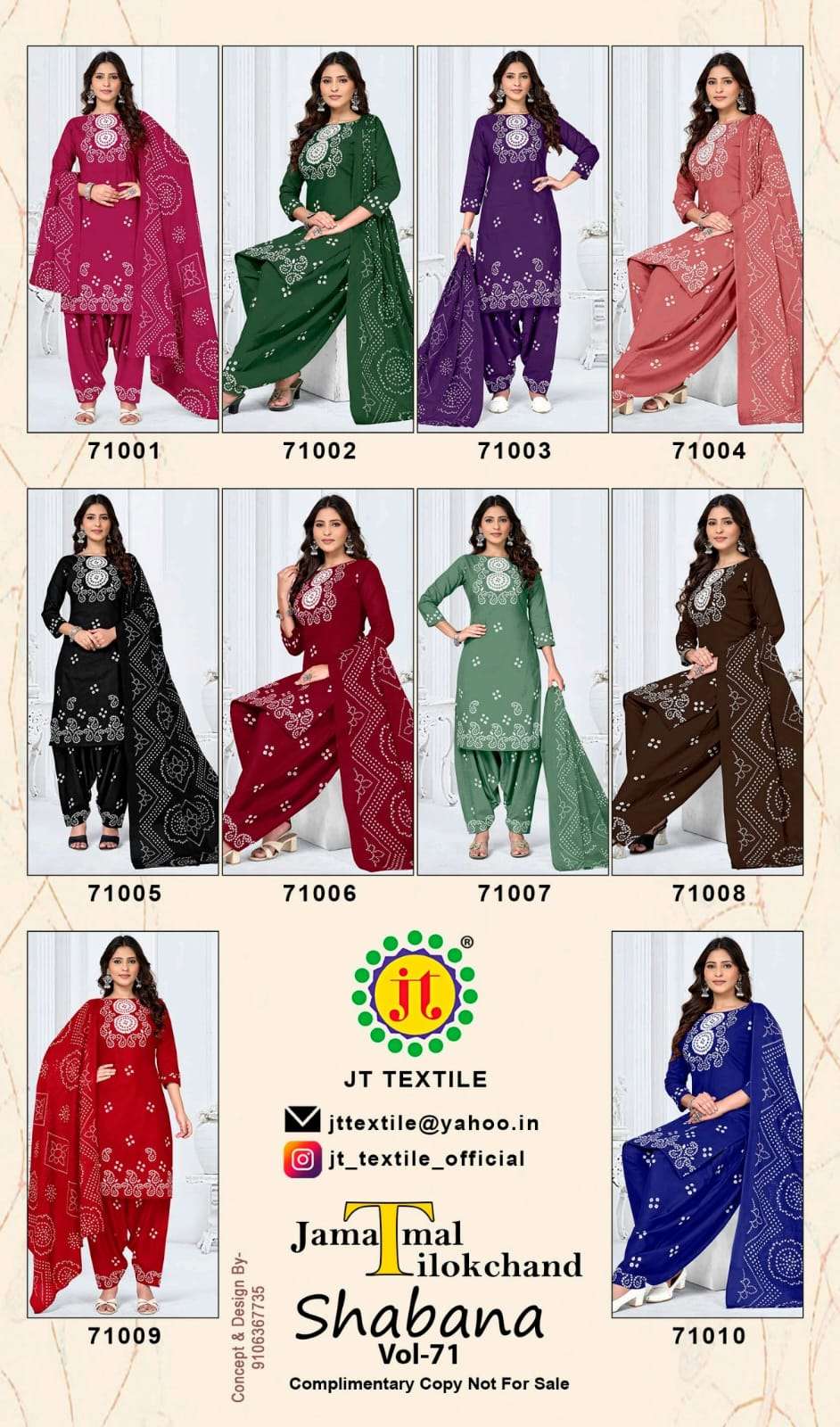 Jt Shabana Vol 71 Premium Wear Cotton Dress Material view 4