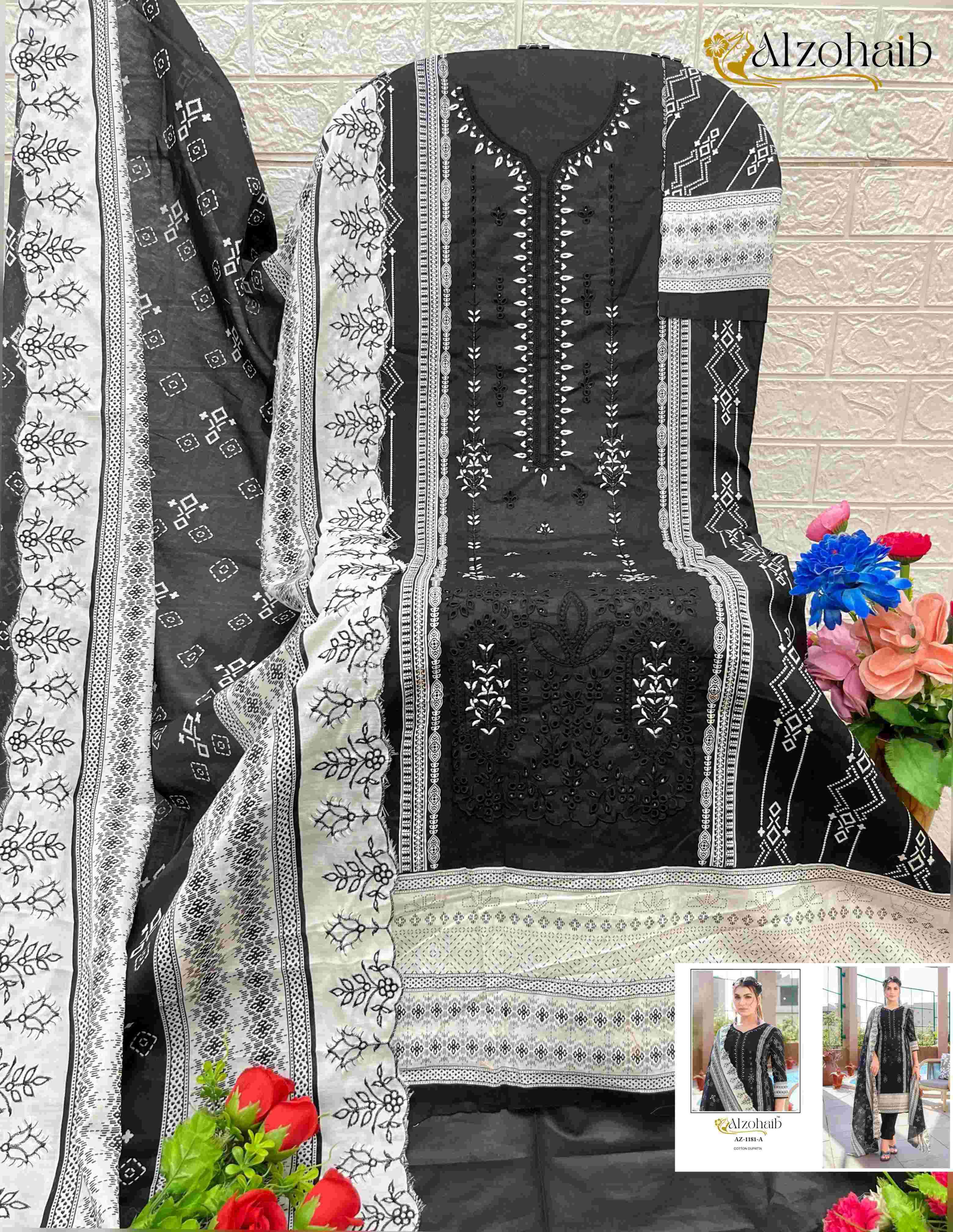 Alzohaib 1181 Printed Cotton Salwar Suit view 4