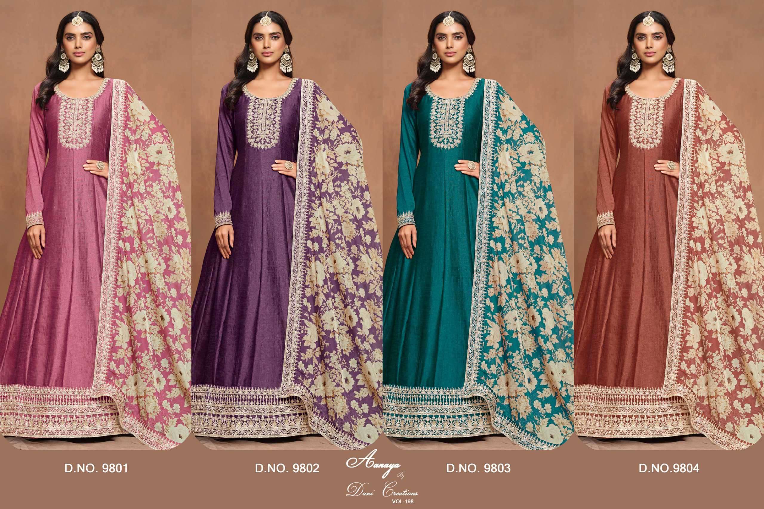 Aanaya Vol 198 Art Silk Wedding Salwar Suit view 8
