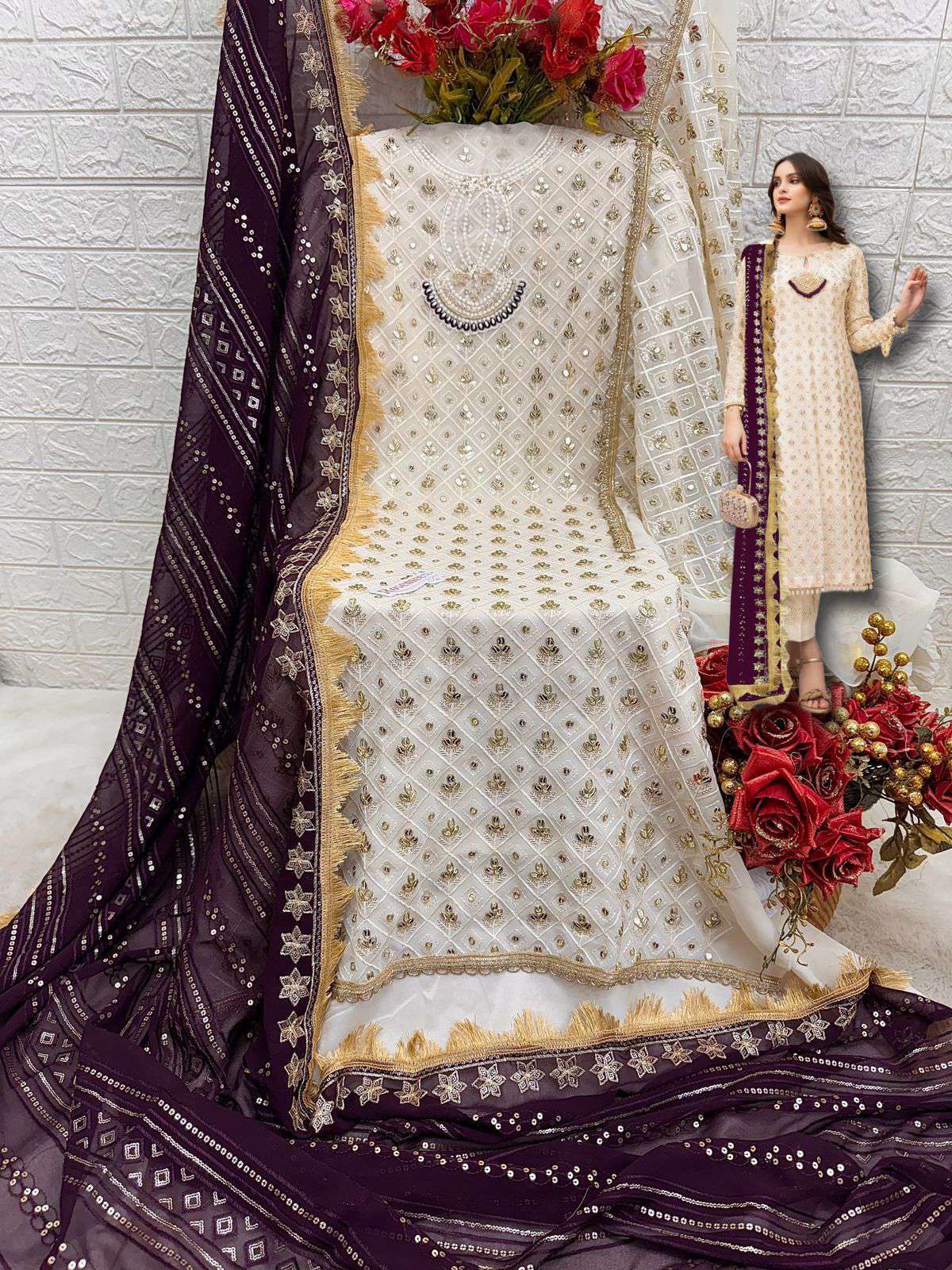 Fepic Rosemeen Embroidered Georgette Suit view 8