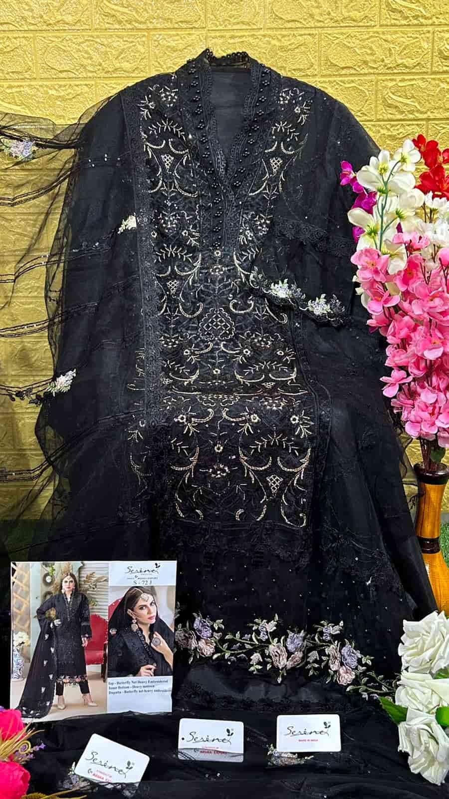 Serine Butterfly Net Embroidered Pakistani Suit view 4