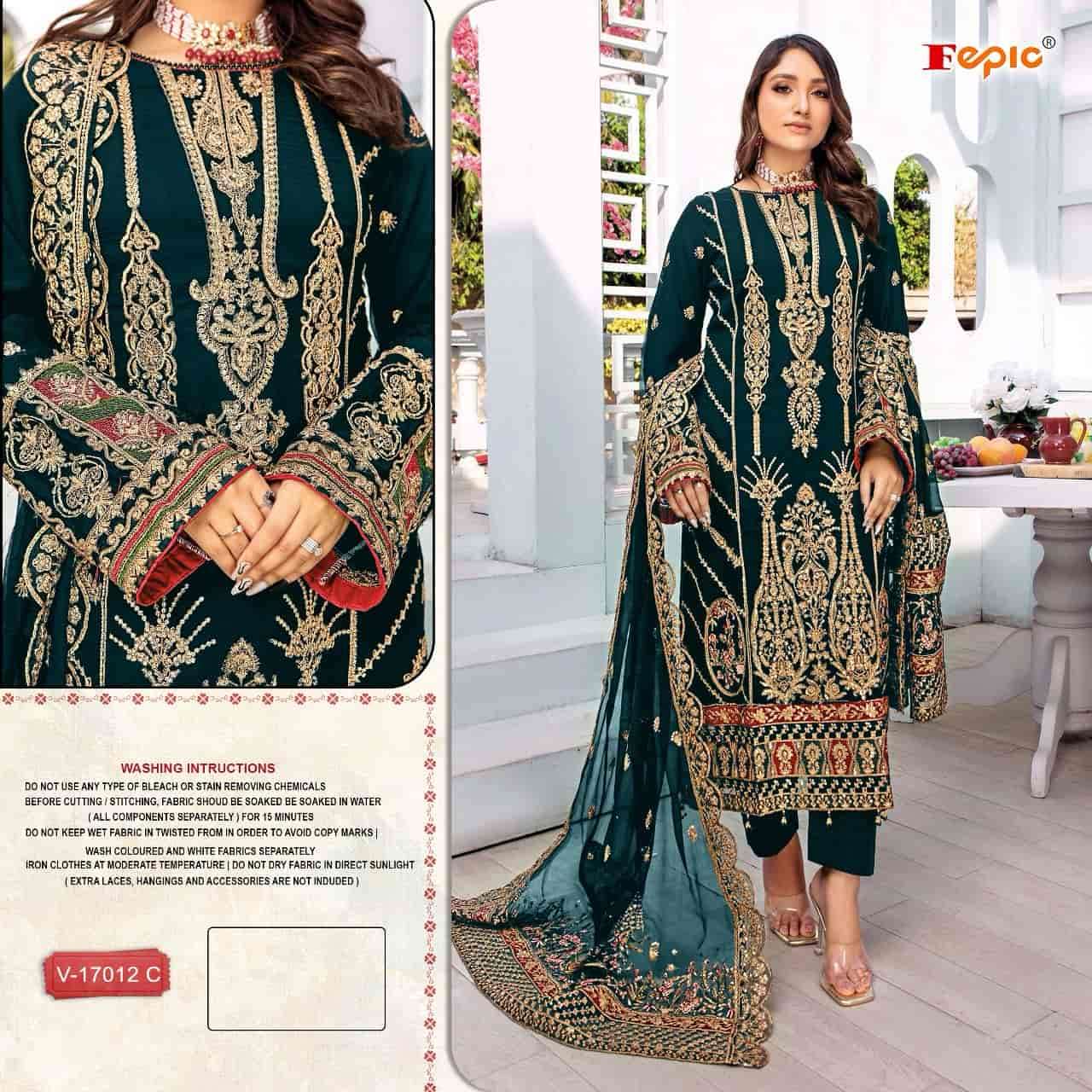 Fepic V 17012 Colors Heavy Designer Party Wear Style Velvet Suit Online view 3