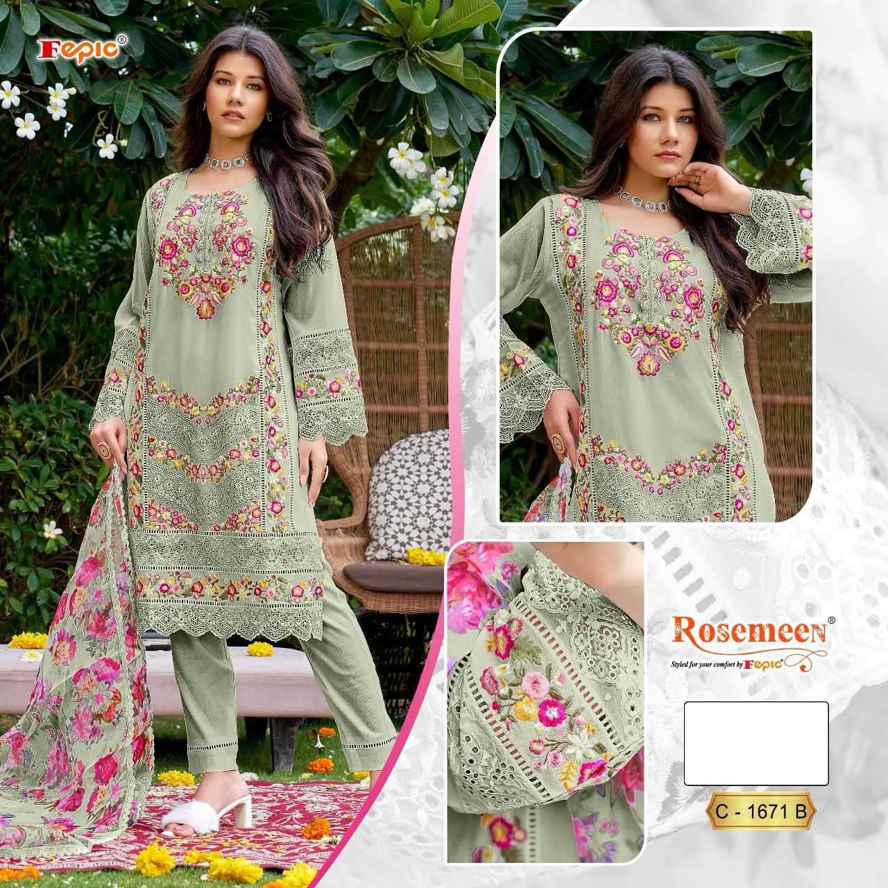 Fepic C 1671 Colors Designer Straight Style Pakistani Dress view 3