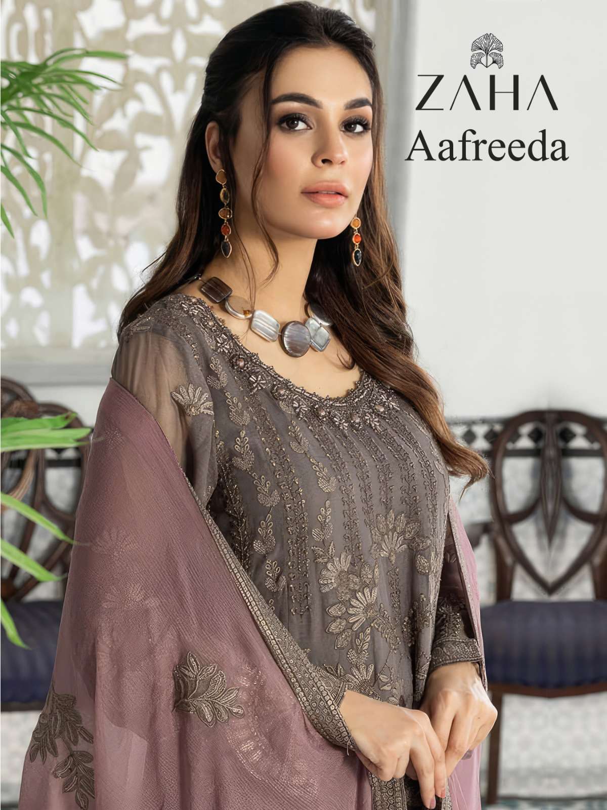 Zaha Aafreeda Vol 1 10256 To 10258 Designer Georgette Pakistani Suit Festive Collection view 3