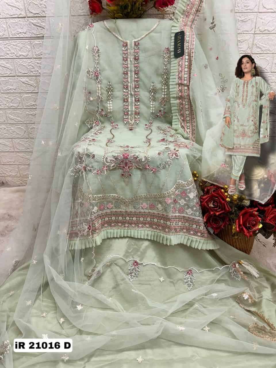 Fepic Iraaday IR 21016 Colors Organza Heavy Embroidered Salwar Suit Wholesalers view 9