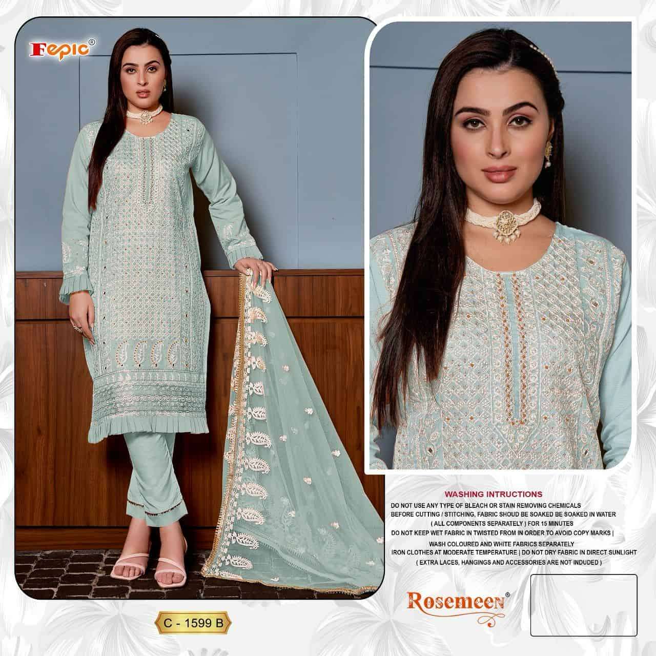 Fepic C 1599 Colors Heavy Designer Pakistani Style Festive Wear Suit Wholesalers view 2