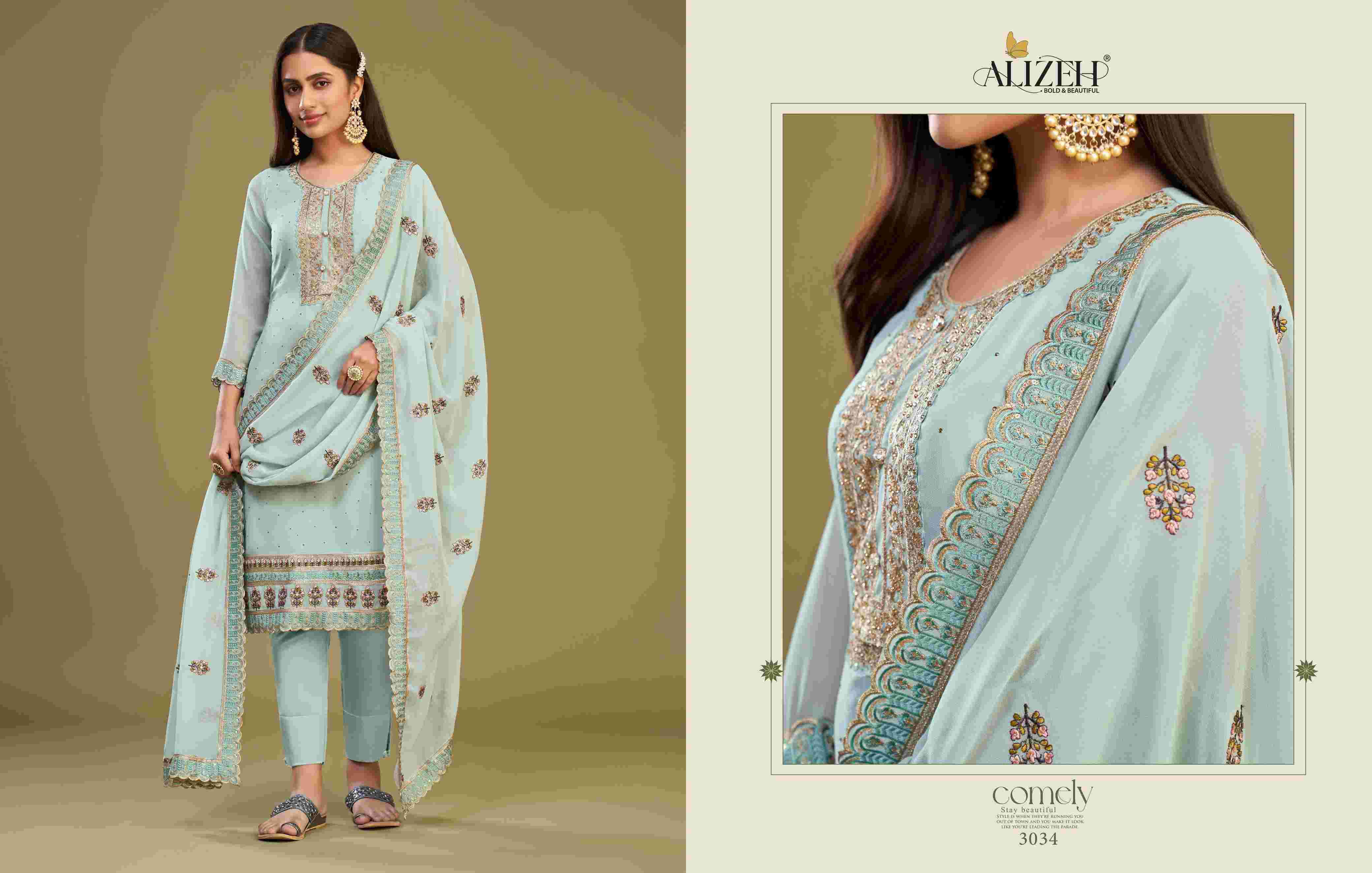 Alizeh Almora Vol 9 Festive Collection Georgette Designer Dress Exporters view 3