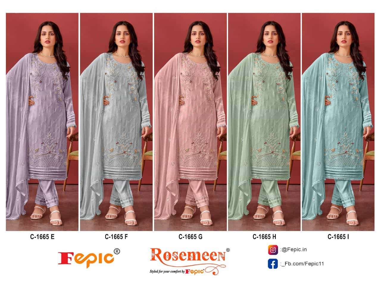 Fepic C 1665 Colors Latest Designer Georgette Embroidered Salwar Suit Wholesalers view 6