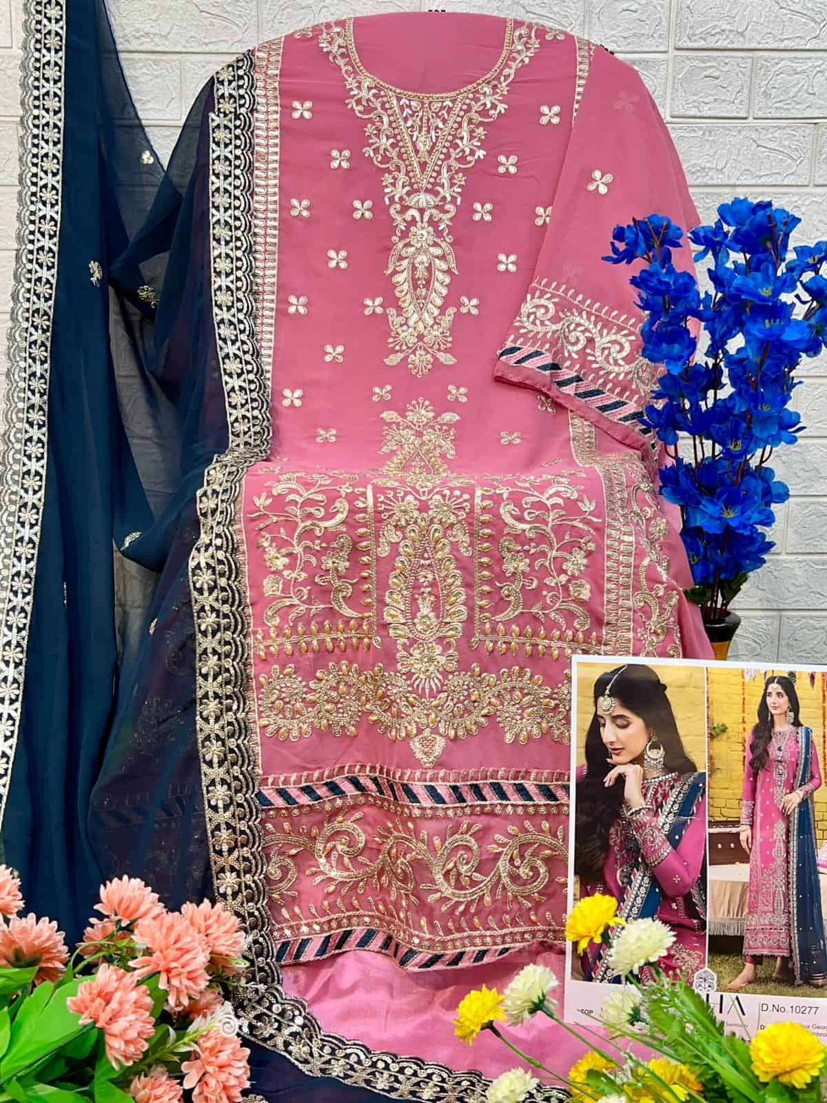 Zaha 10277 Georgette Designer Pakistani Salwar Kameez view 4