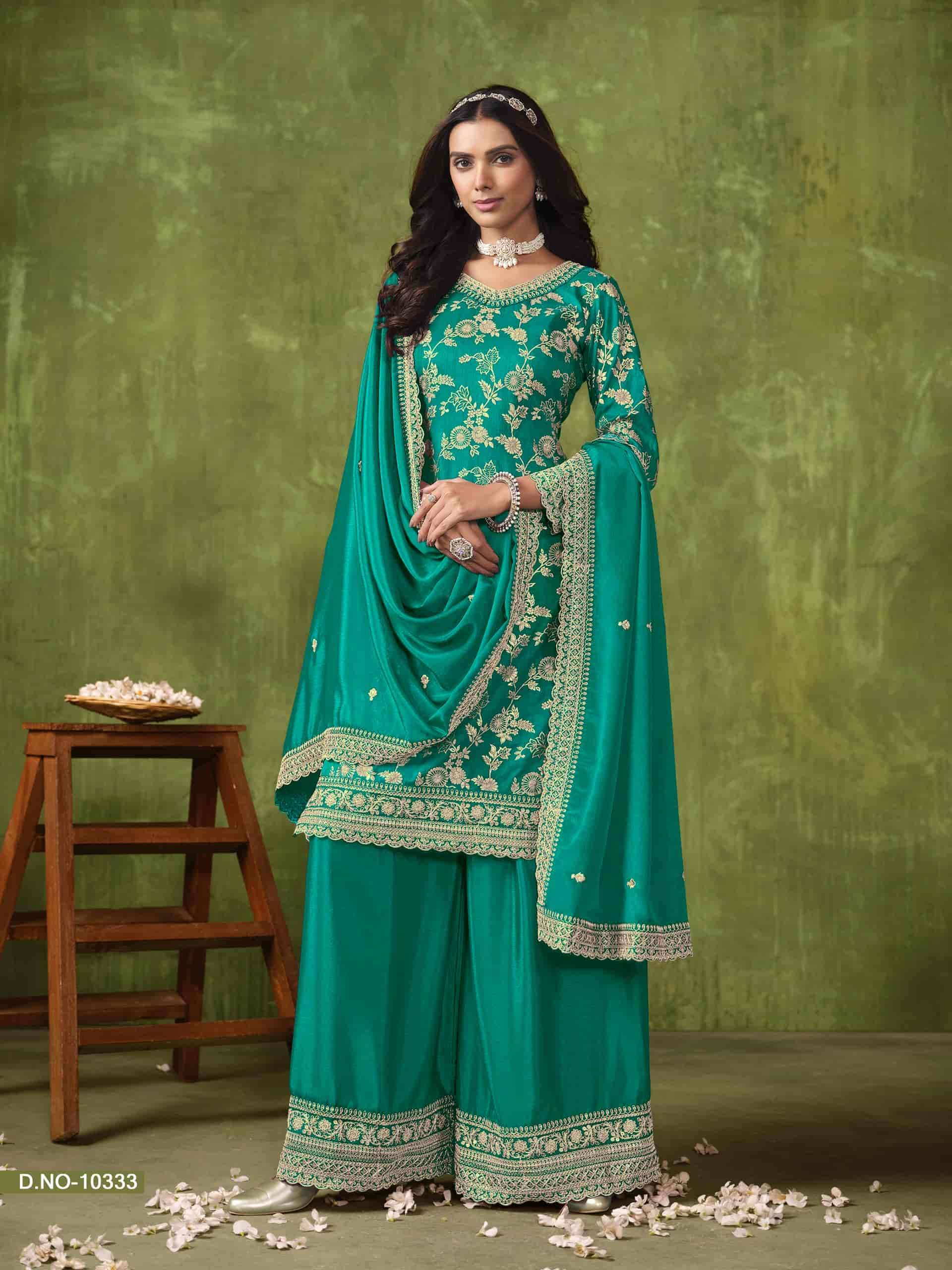 Anjubaa Vol 33 Party Wear Style Designer Sharara Suit Wholesalers view 4