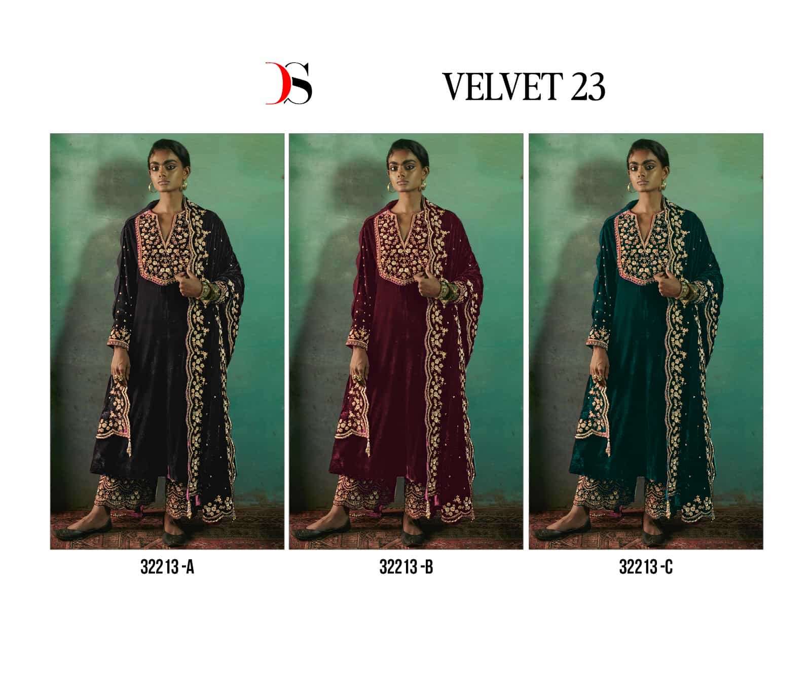 Deepsy Velvet 23 Designer Work Velvet Festive Wear Salwar Suit Wholesalers view 4