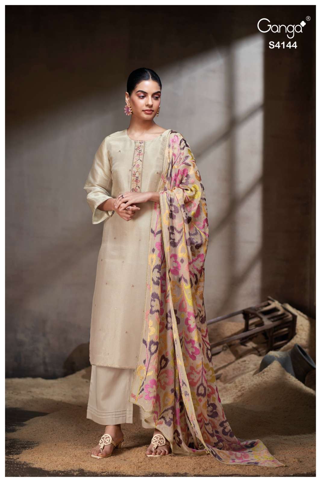 Ganga Fashion Shriya 4144 Pure Bemberg Silk Suit Premium Collection