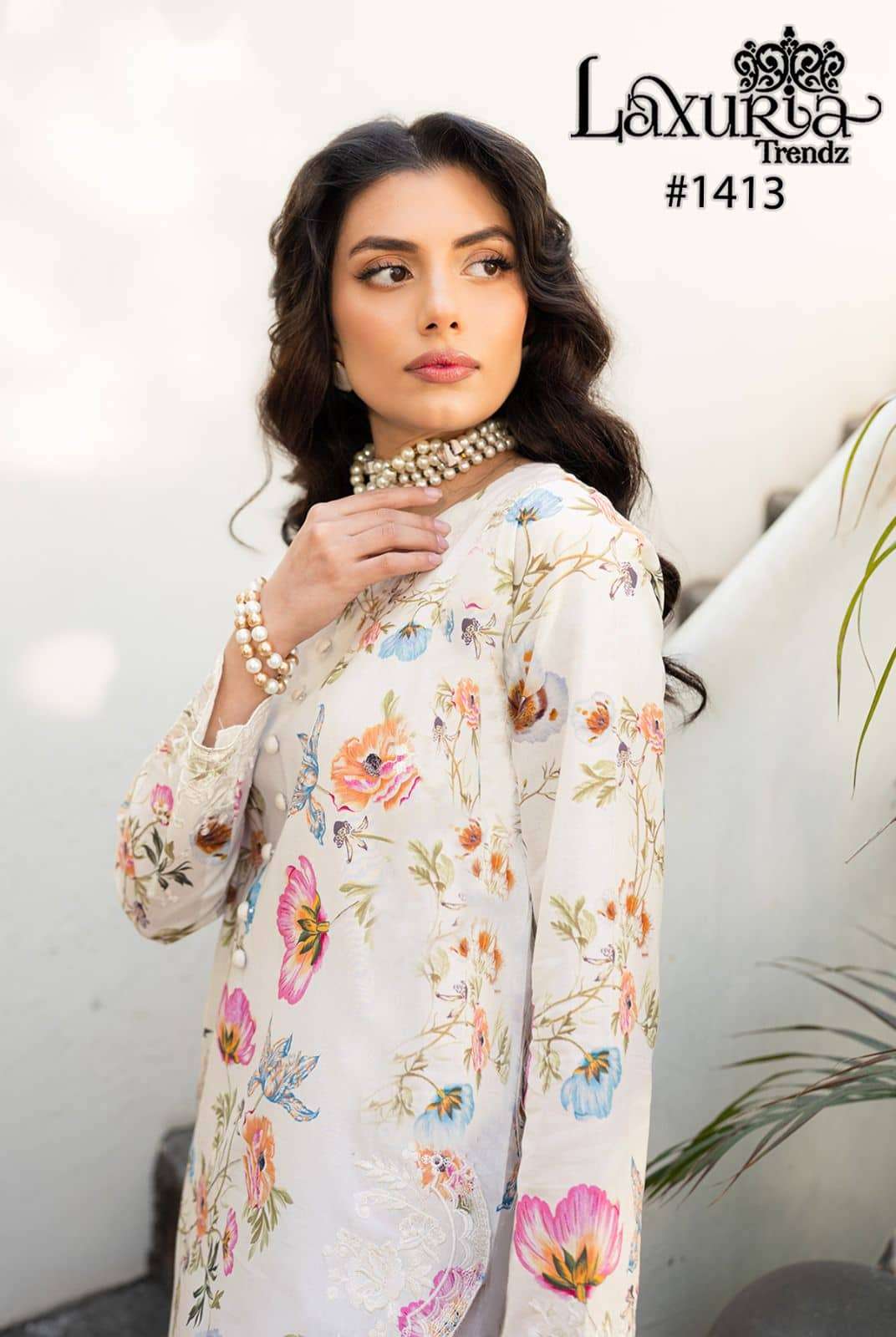 Laxuria Trends 1413 Fancy Style Readymade Kurti Bottom Dupatta Set view 4