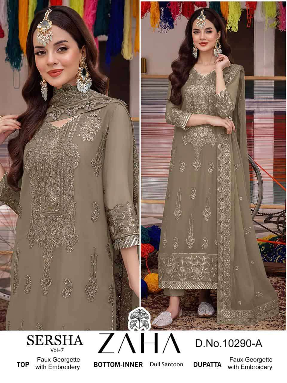 Zaha 10290 A Georgette Pakistani Suit Exclusive Collection