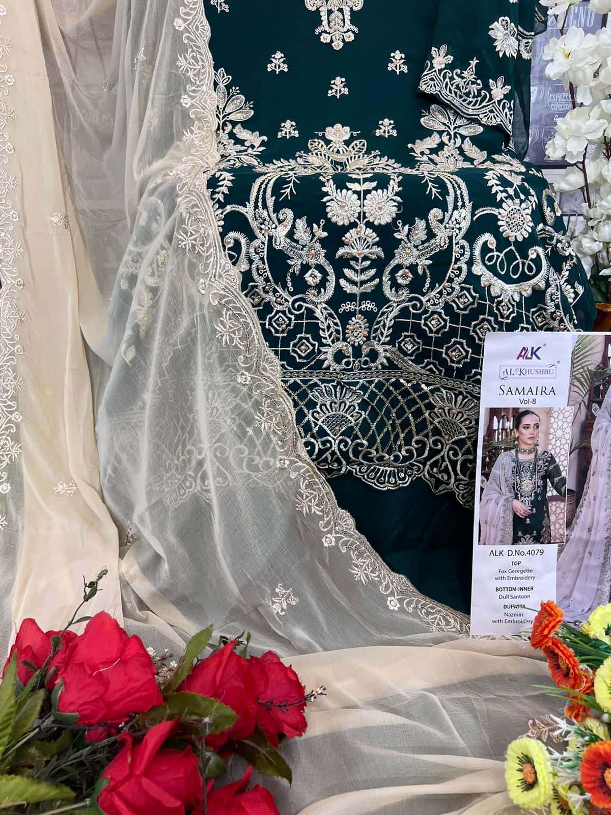 Al Khushbu Samaira Vol 8 Heavy Designer Style Pakistani Festive Catalog Collection view 6