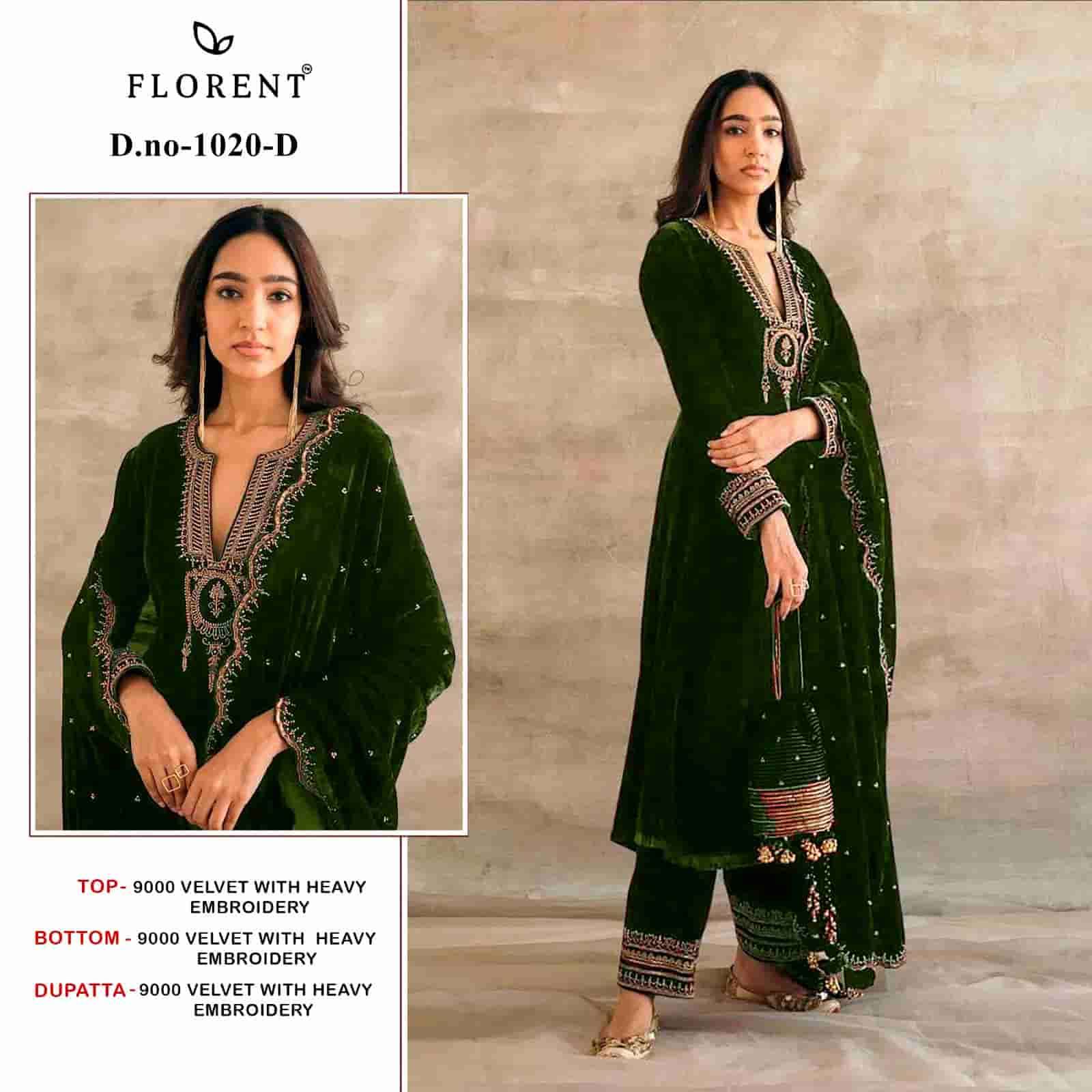 Florent 1020 Colors Pakistani Style Designer Velvet Salwar Suit Wholesalers view 4