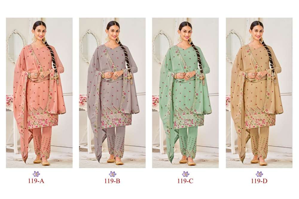 Alfaaz Liyana 119 Colors Fancy Georgette Festive Wear Dress New Collection view 9