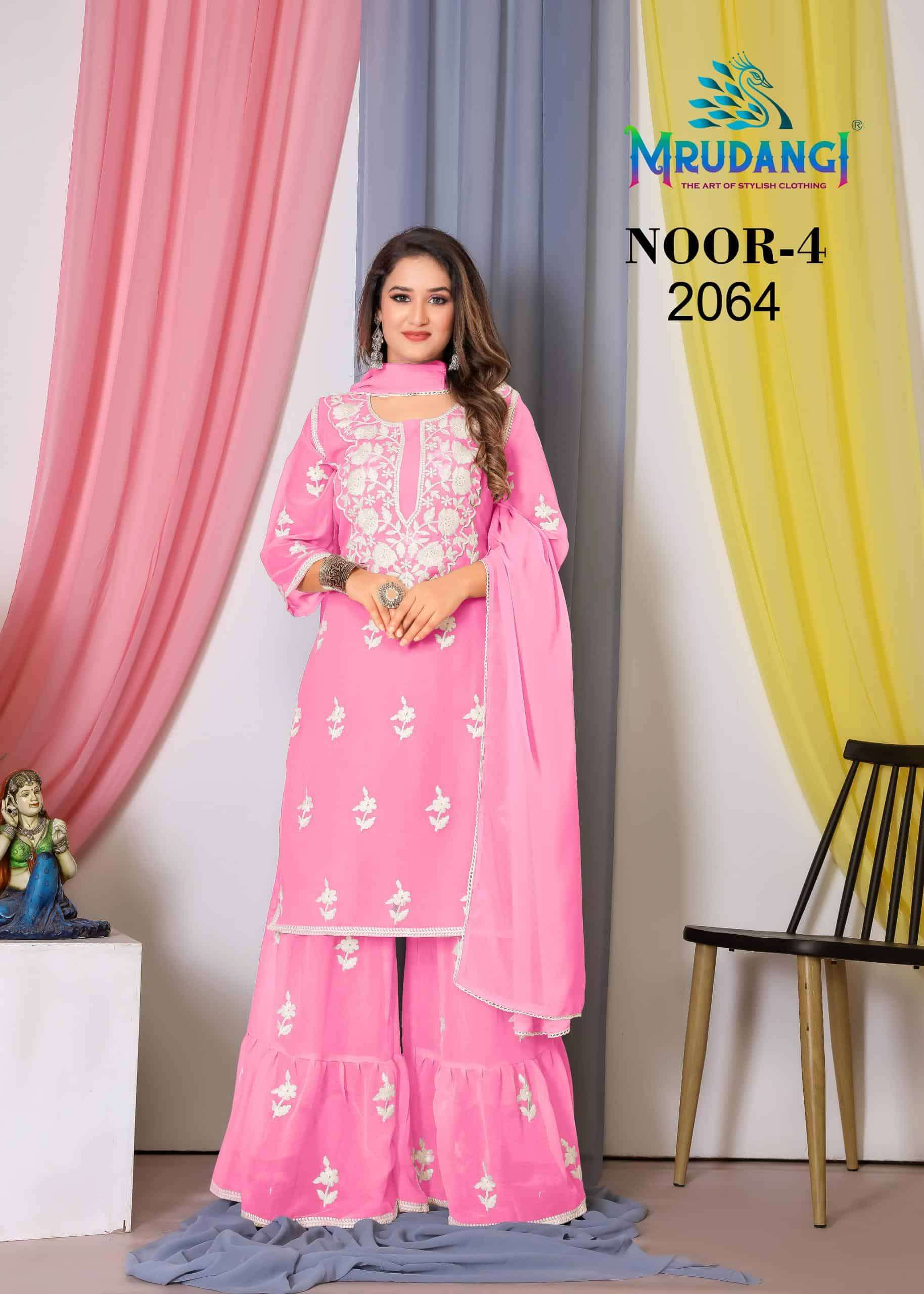 Mrudangi Noor Vol 4 Fancy Embroidered Designer Suits Wholesalers view 3