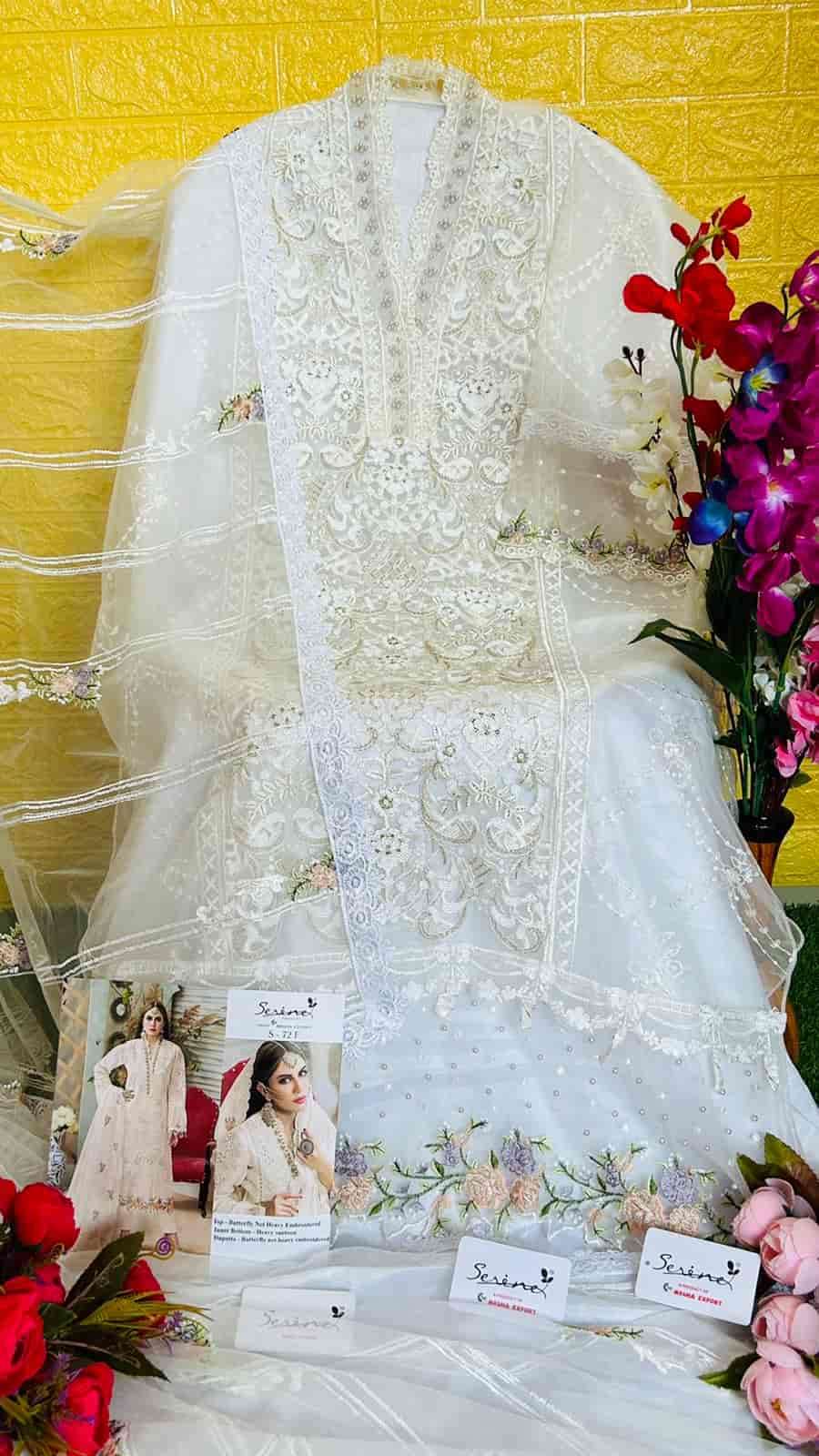 Serine Butterfly Net Embroidered Pakistani Suit view 5