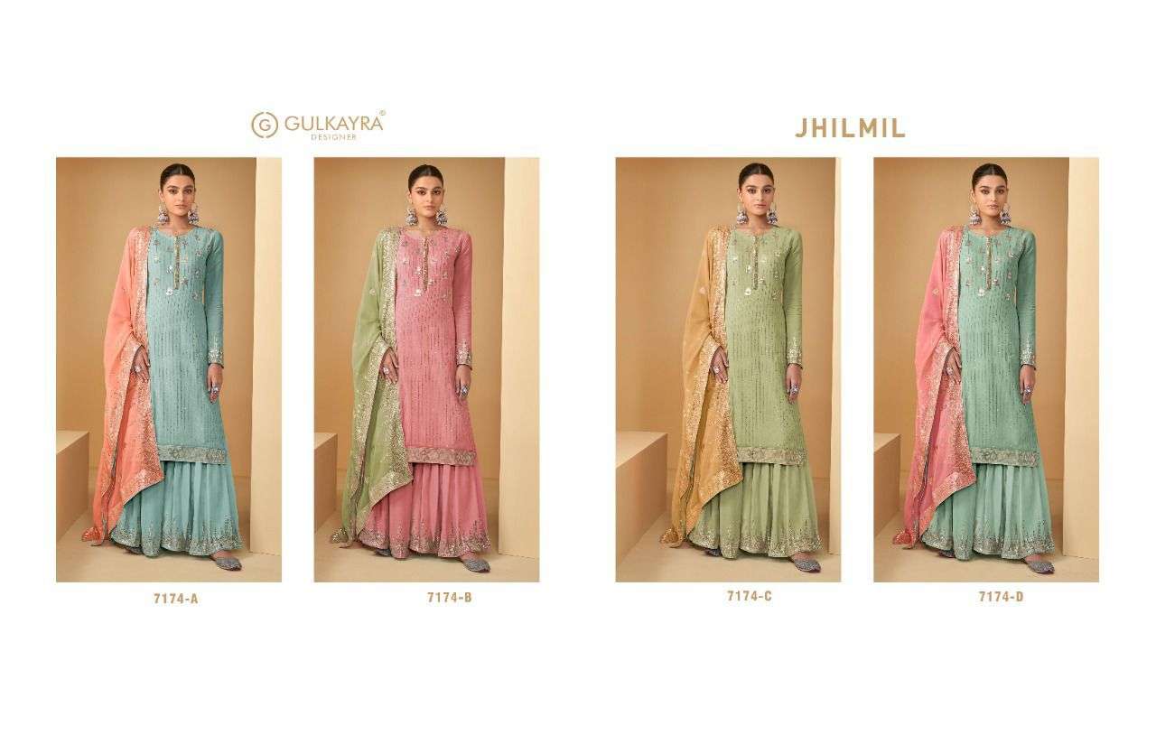 Gulkayra Jhilmil 7174 Colors Designer Gharara Sharara Dress Latest Collection view 8