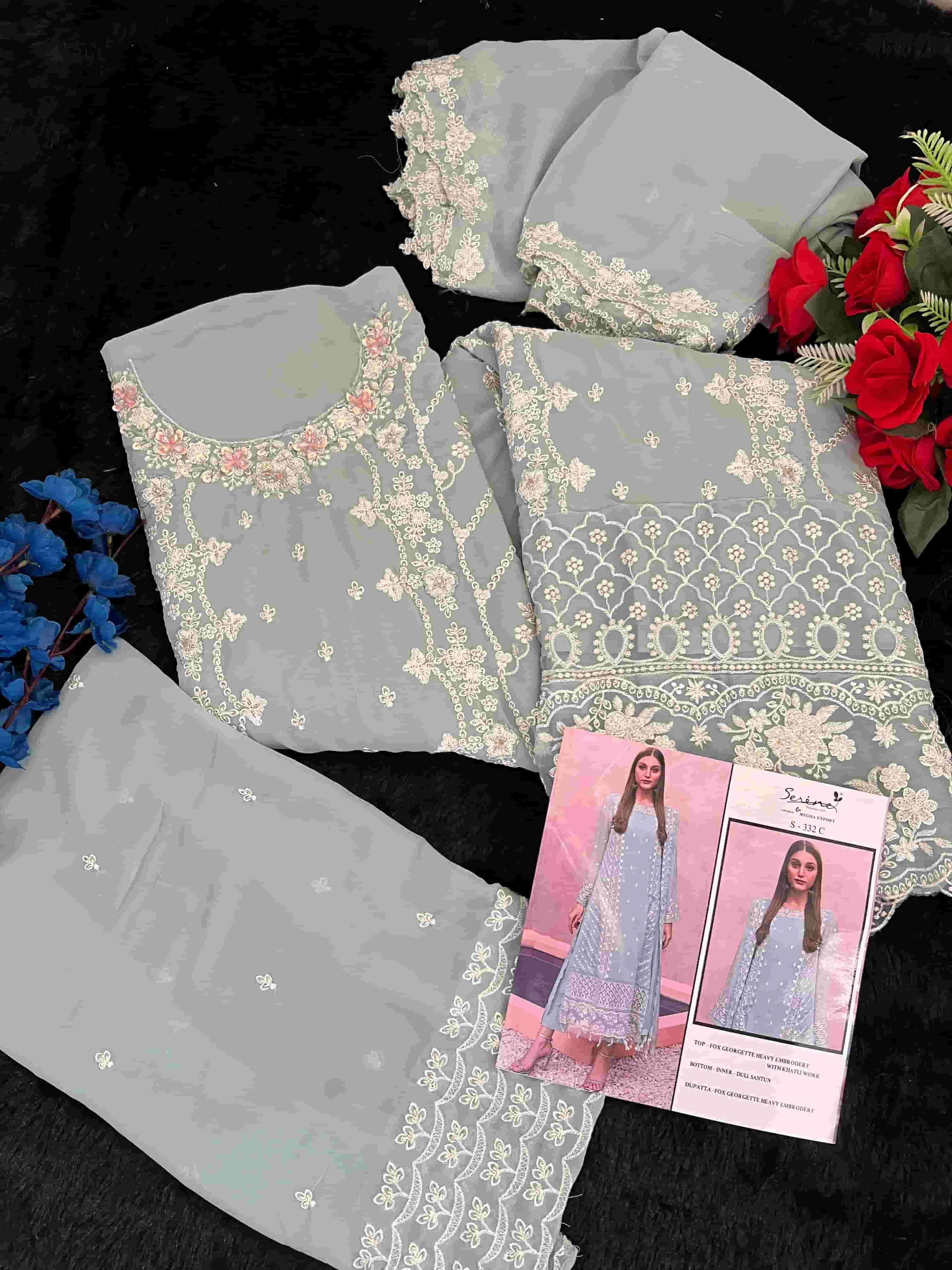 Megha Export S 332 Colors Pakistani Style Designer Georgette Suit Wholesalers view 12