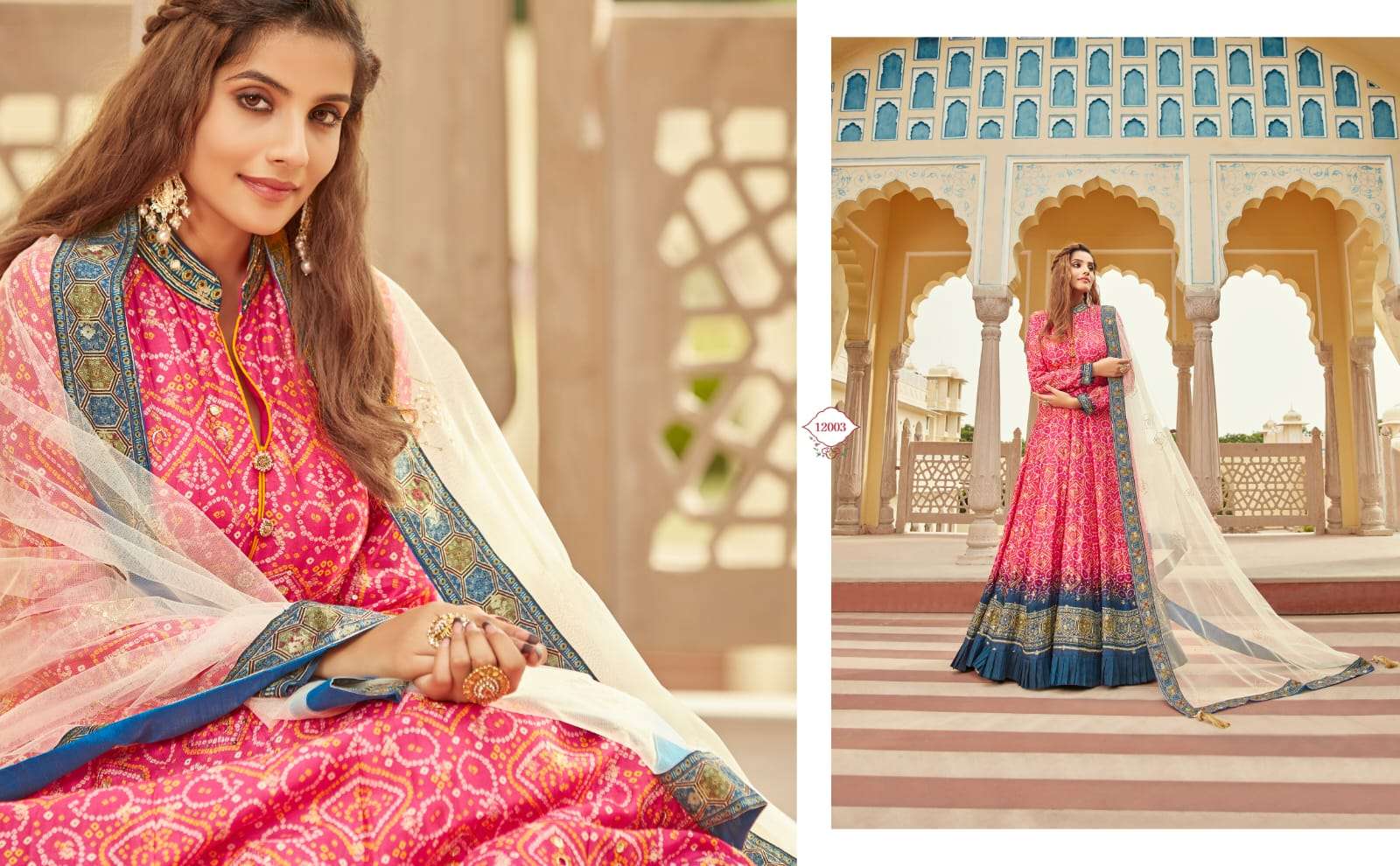 Virasat Gajgamini Latest Designer Gown Dupatta Set Partywear Collection view 11