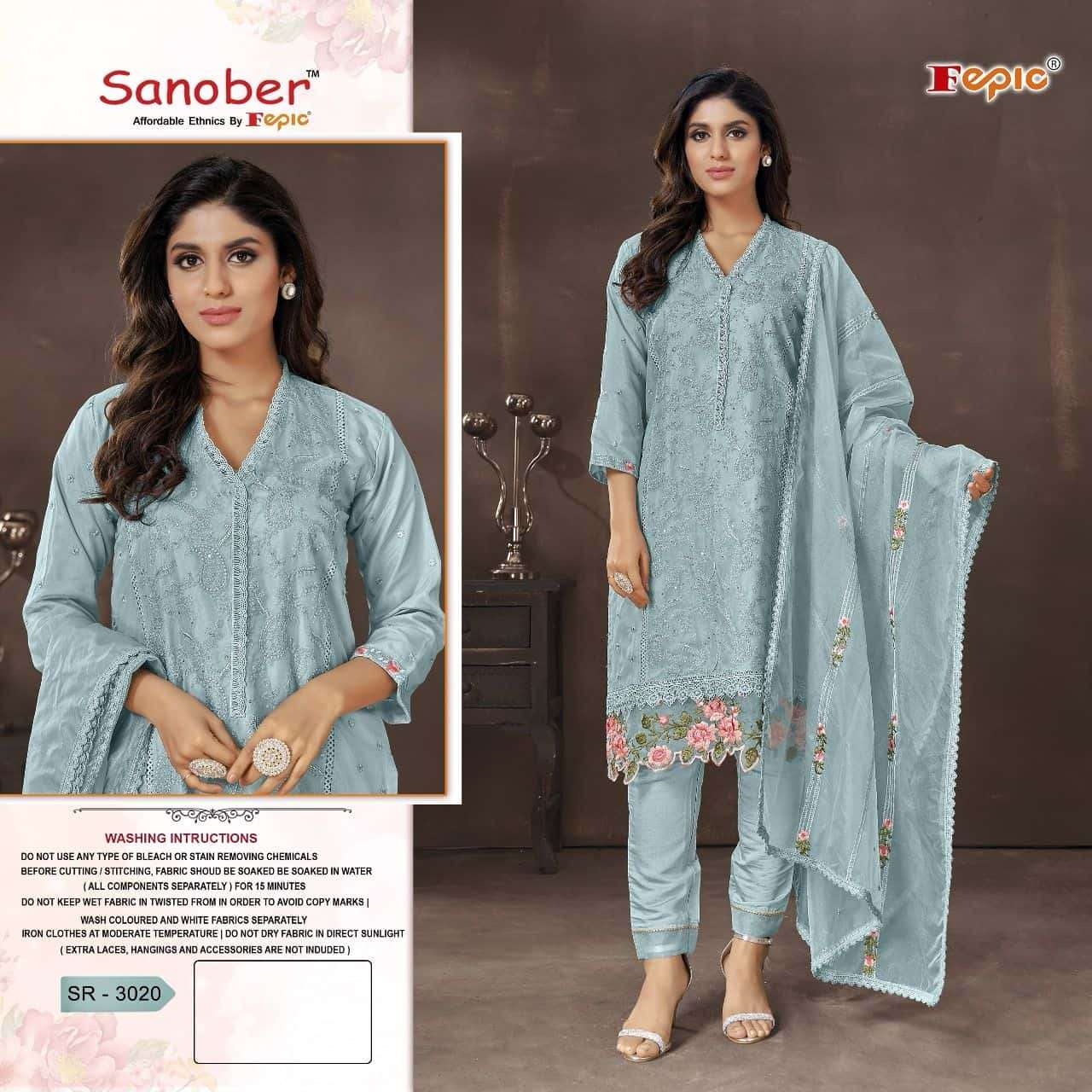 Fepic Sanober SR 3020 Colors Pakistani Style Latest Designs Festive Wear Suit Collection view 2