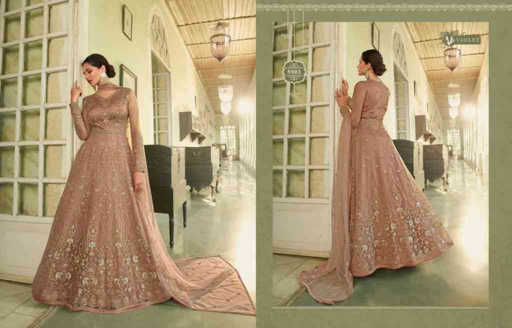 Swagat Violet Designer Anarkali Gown view 7