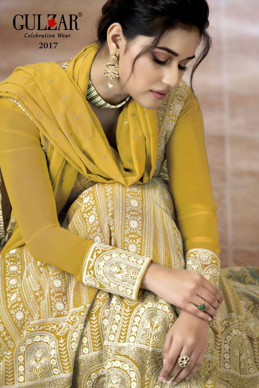 Gulzar Resham Latest Designer Anarkali Gown Partywear Collection view 11