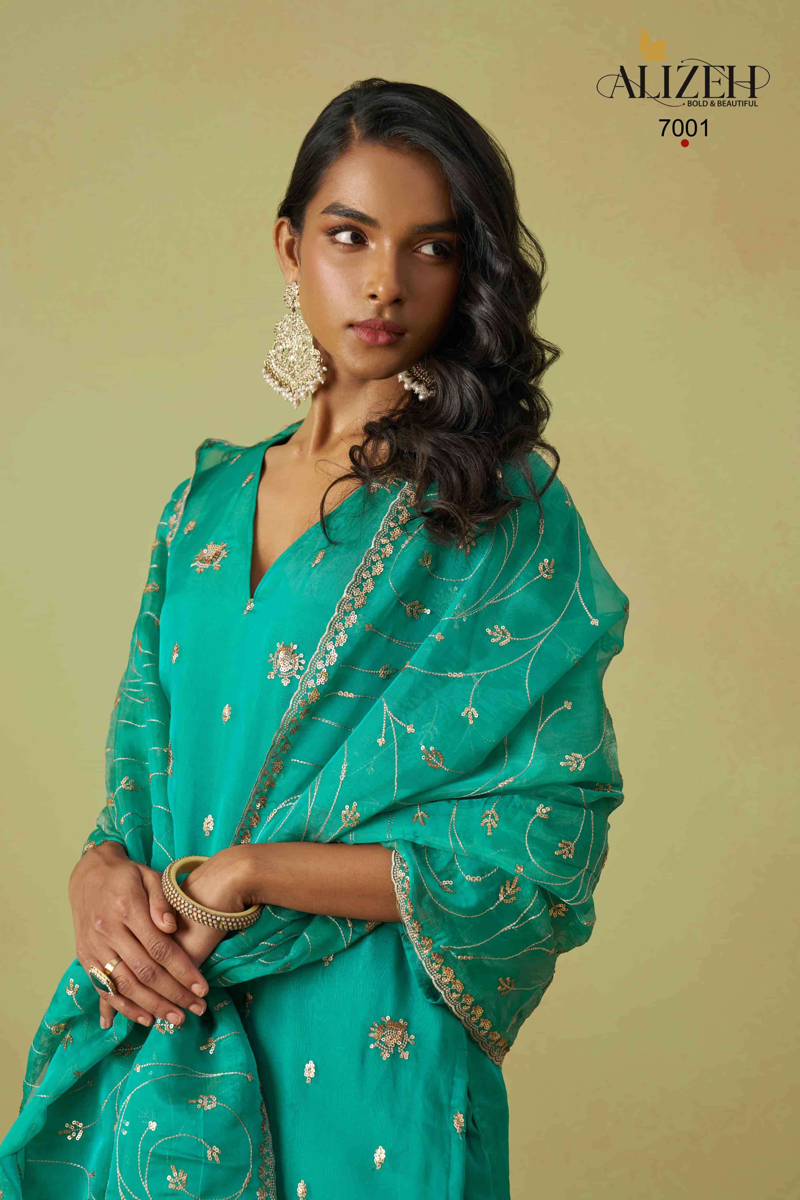 Alizeh Gulaabo 7001 to 7004 Shimmer Organza Salwar Suits view 2