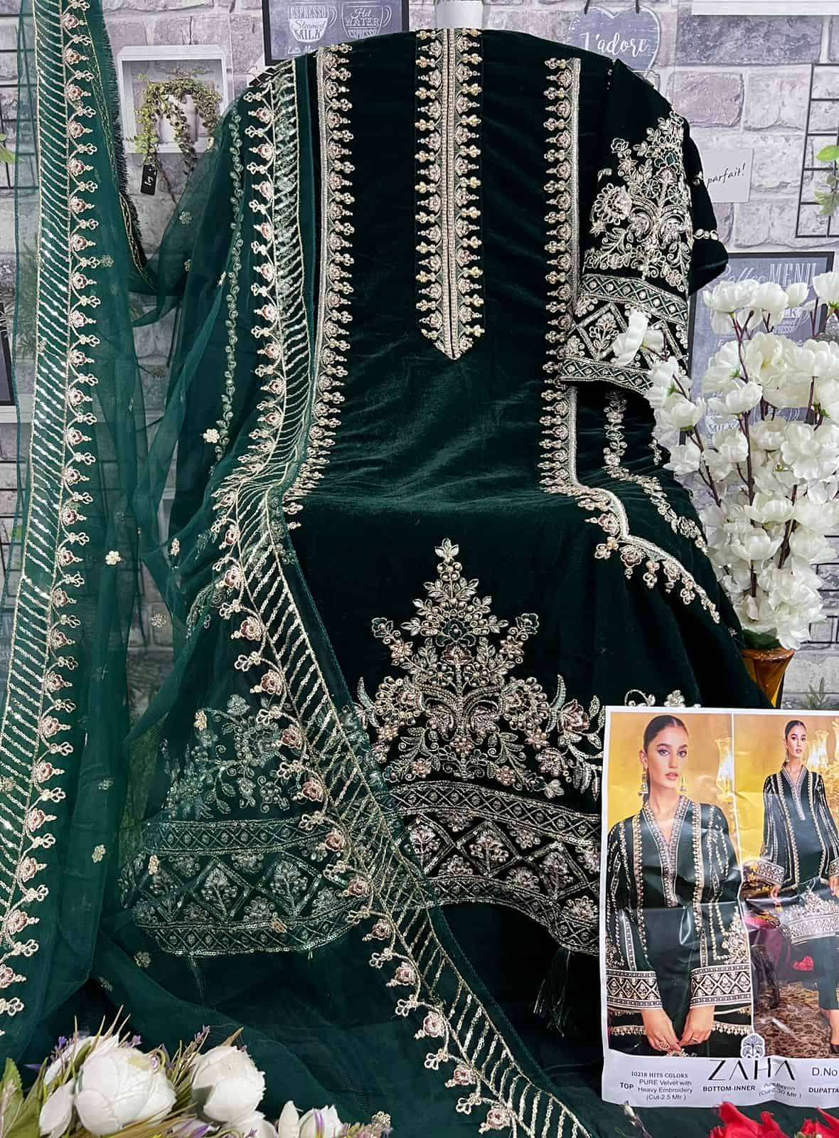 Zaha Aafiya Vol 2 10218 Hits Colors Pakistani Festive Wear Style Designer Suit Exporters view 9
