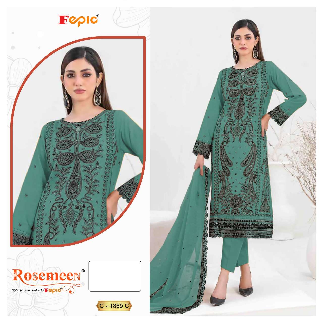 Fepic Rosemeen Organza Pakistani Salwar Suit view 3