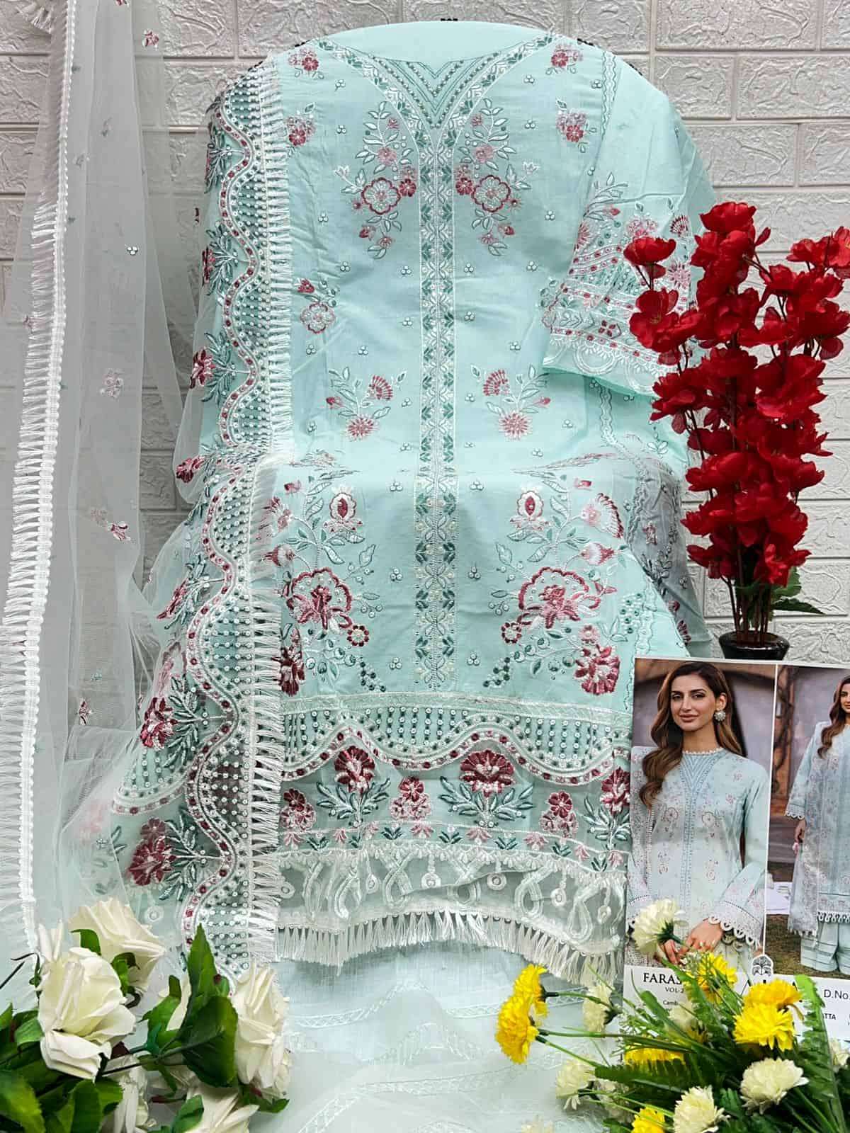 Zaha Farasha Vol 2 Pakistani Designer Embroidered Cotton Suit Wholesalers view 2